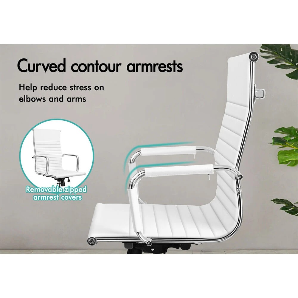 9 Alfordson Office Chair Ergonomic Executive Computer Seat Gaming High Back - White, 9 of 10