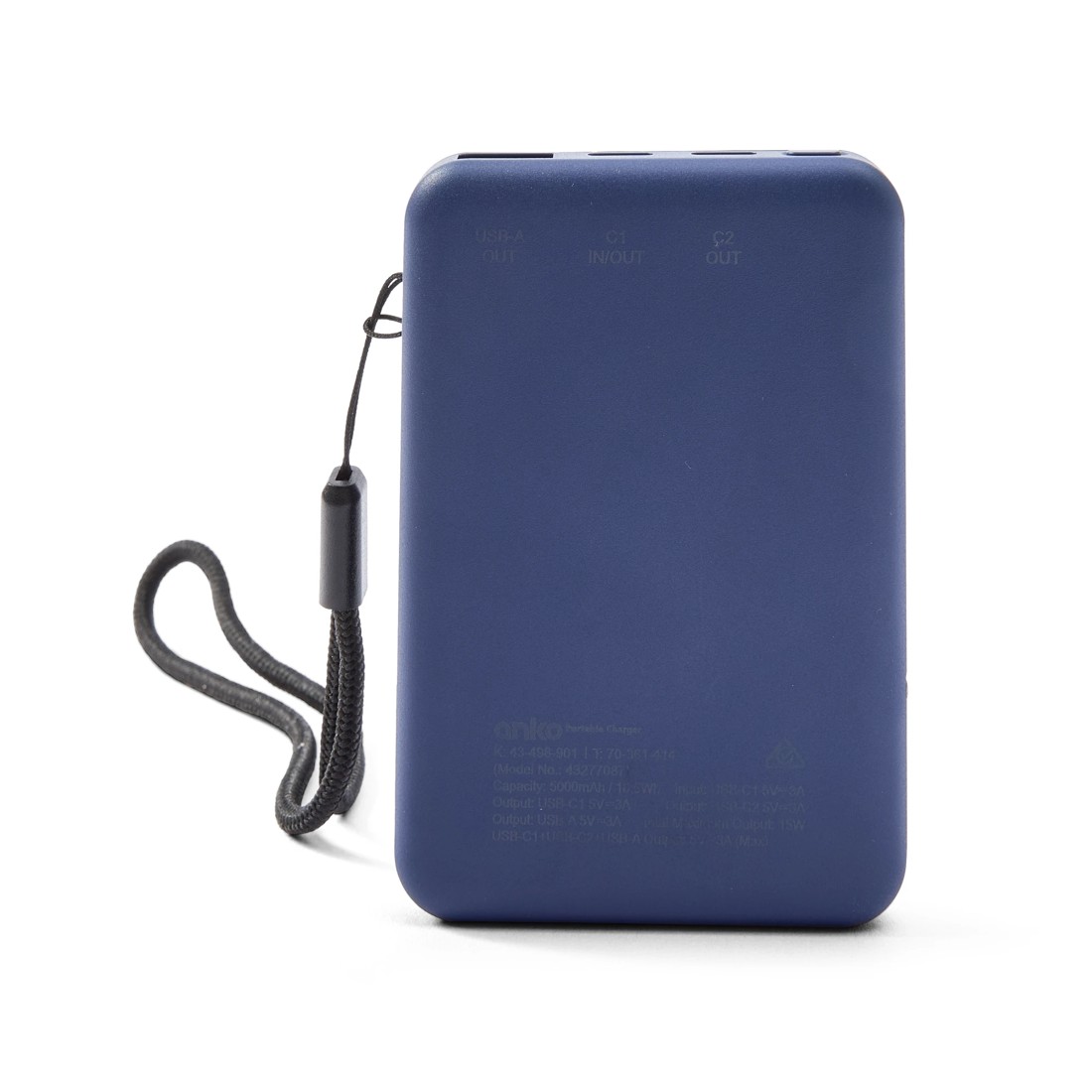 4 USB-A to USB-C 15W 5000mAh Portable Charger - Blue, 4 of 9