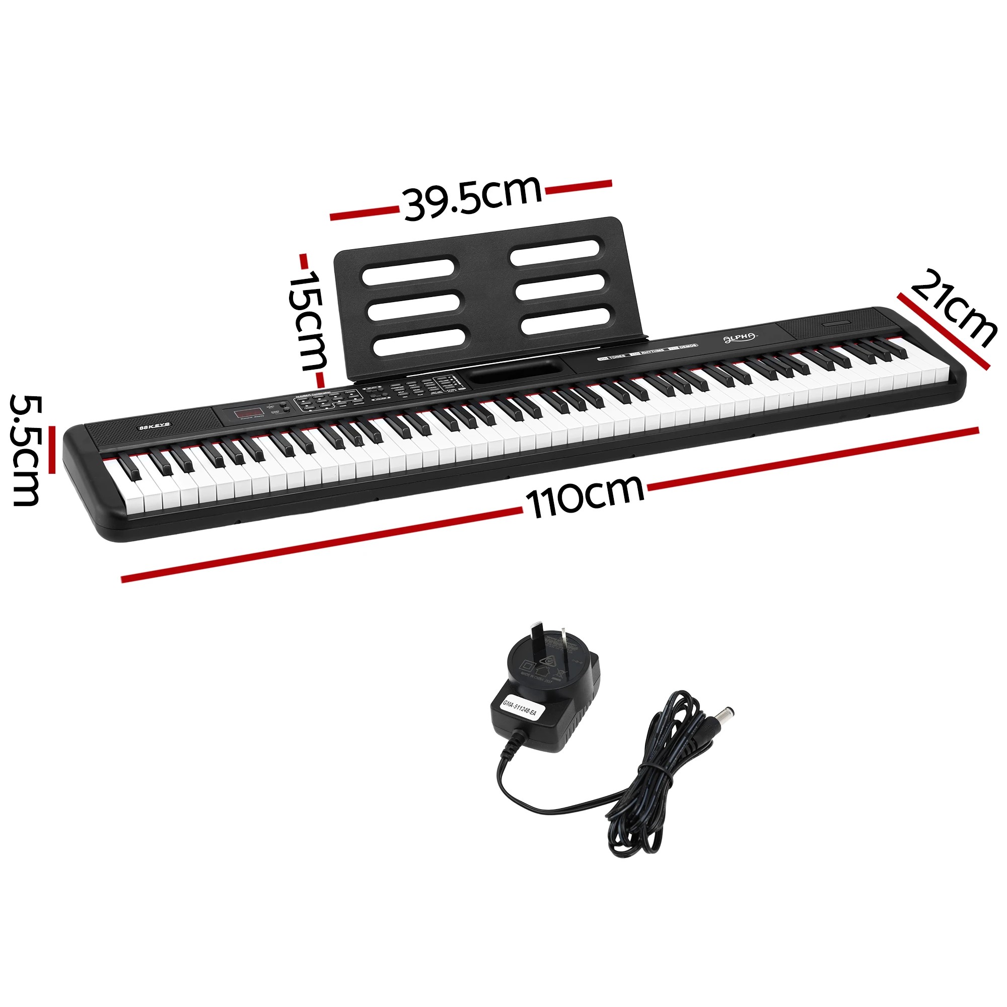 1 Alpha Piano Keyboard 88 Keys Electric Electronic Keyboard Piano Gift Black - Black, 1 of 7