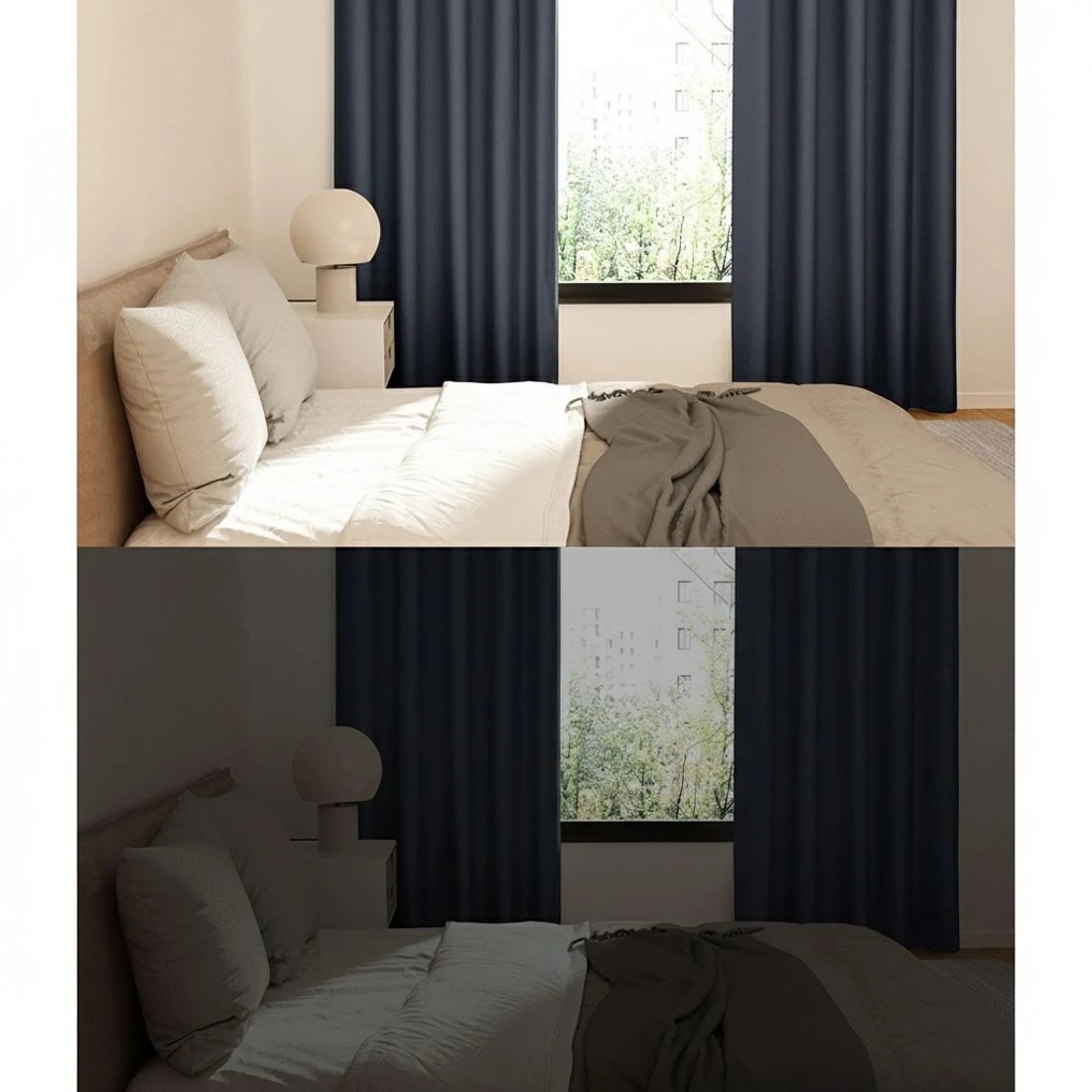 3 Artiss 2X Blockout Curtains Eyelet 240x230cm - Black, 3 of 6