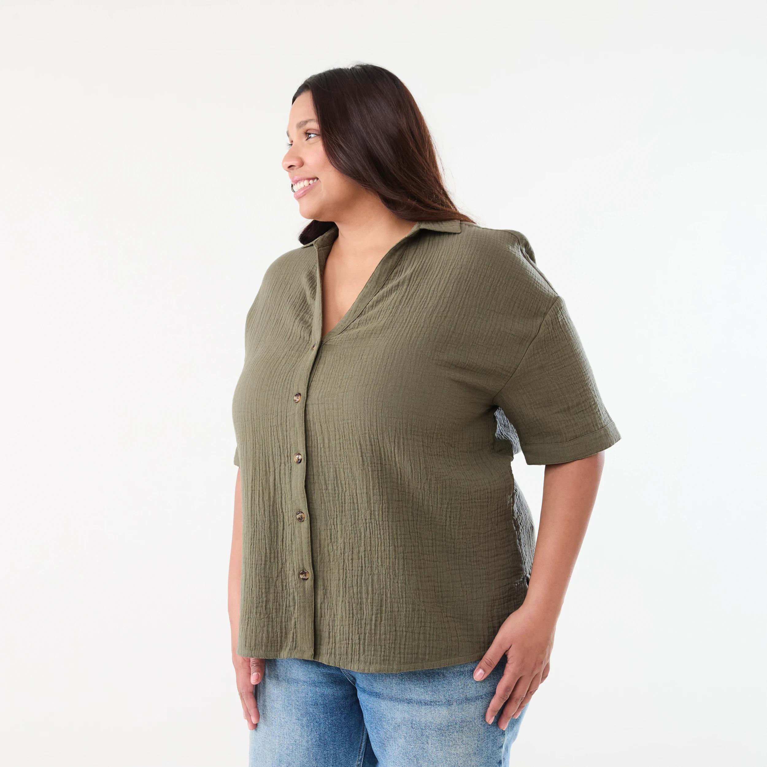 2 Curve Short Sleeve Double Cloth Shirt BURNT OLIVE, 2 of 6