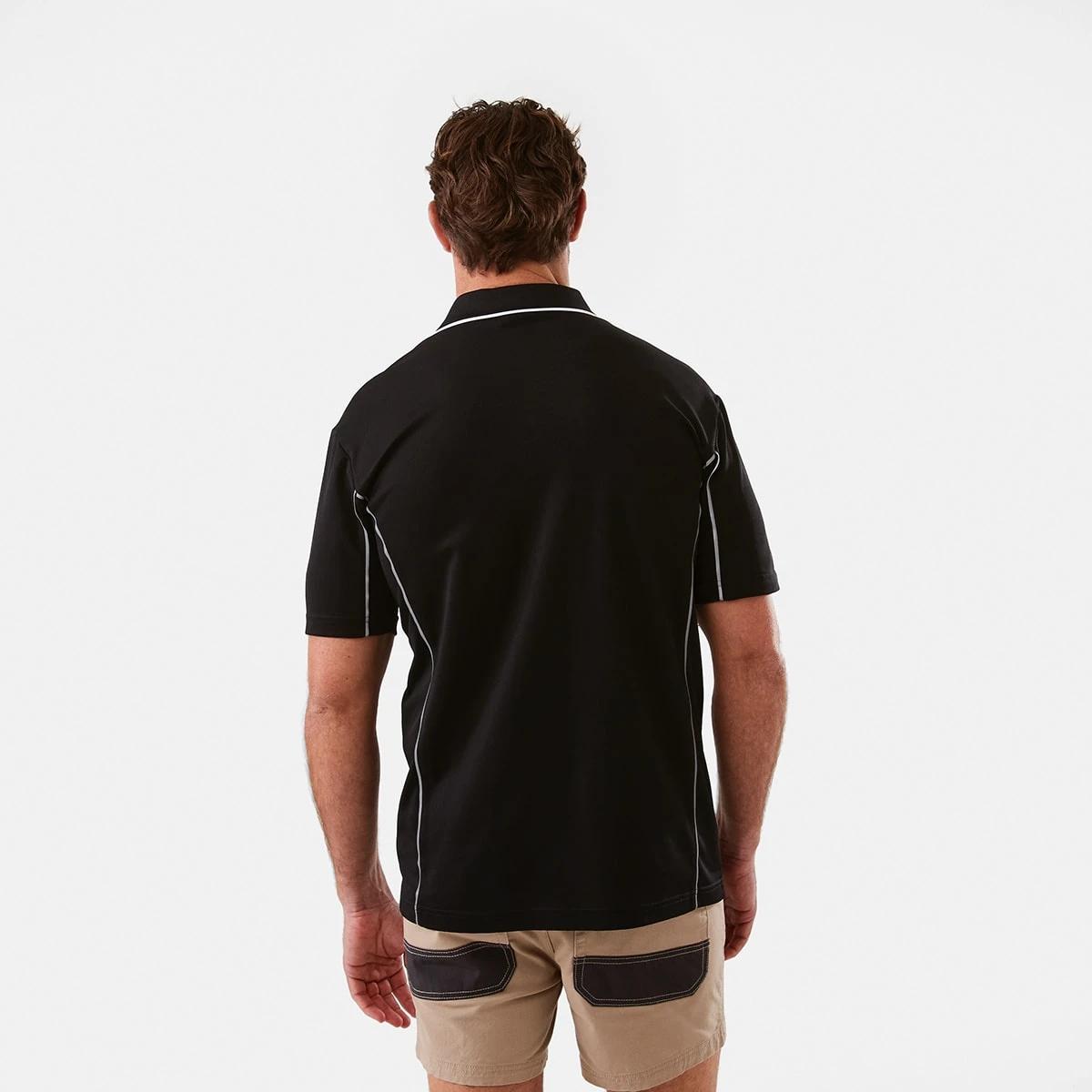 3 Workwear Short Sleeve Polo Shirt BLACK, 3 of 6
