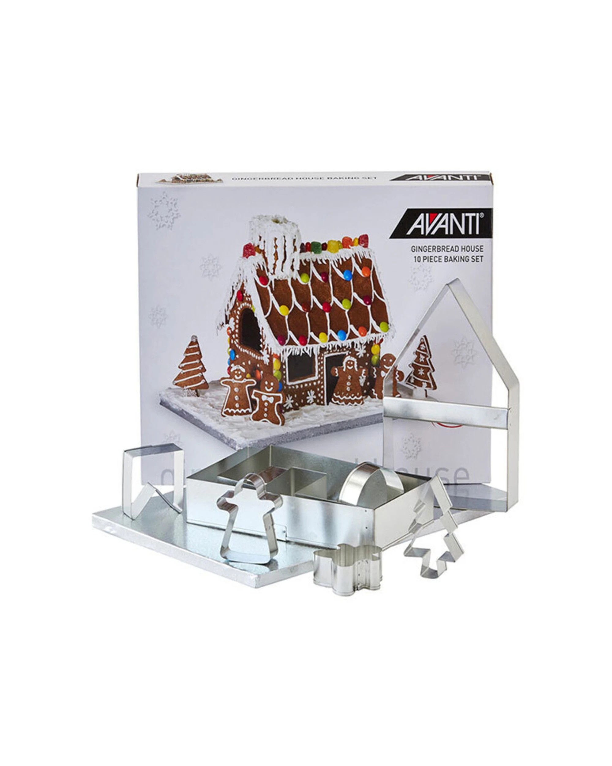 2 Avanti 10pc Reusable Gingerbread House Kit With Cardboard Base For Families - Clear, 2 of 3