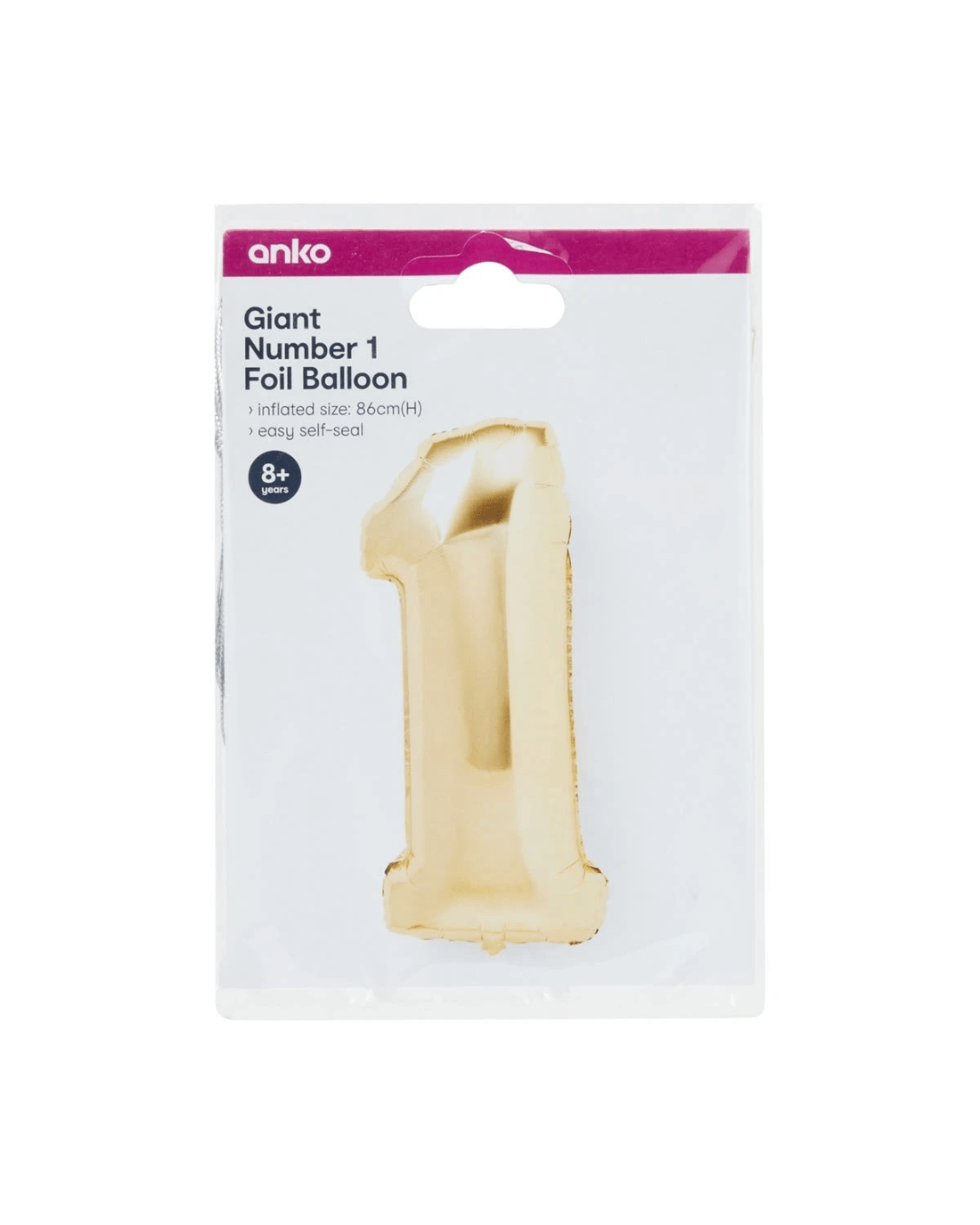 5 Gold Look Giant Number 1 Foil Balloon, 5 of 5