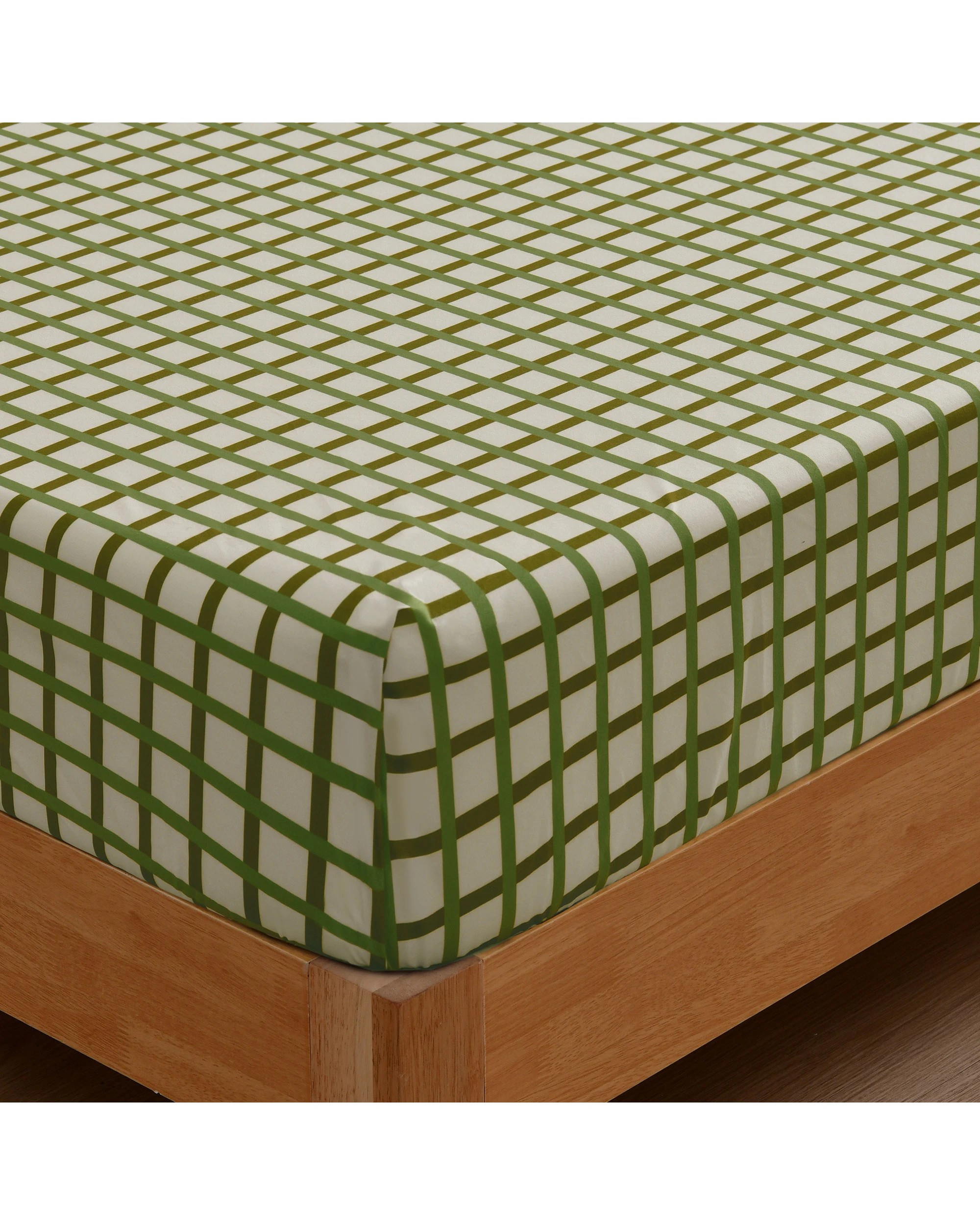 6 Dreamaker Micro Flannel Grid Combo Fitted Sheet Set - Double Bed - Olive, 6 of 7