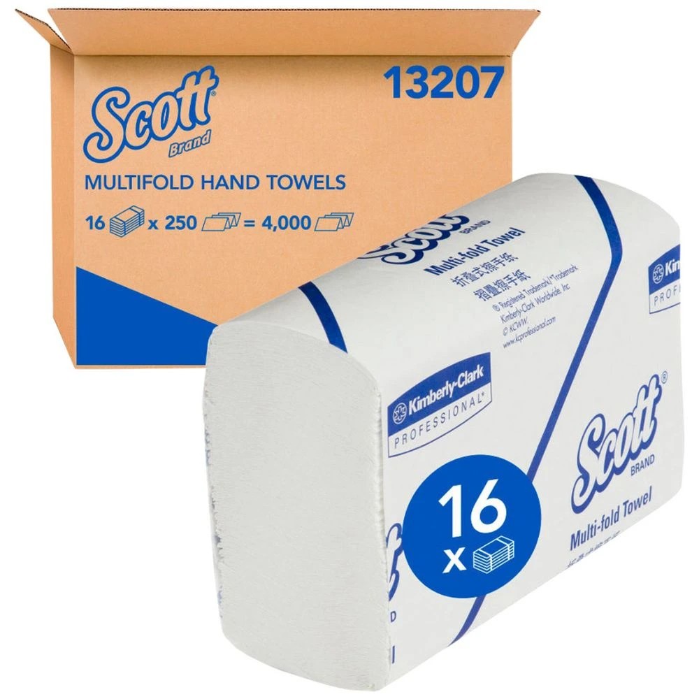 2 Scott Multifold Hand Towels White 13207 16 Pack, 2 of 6