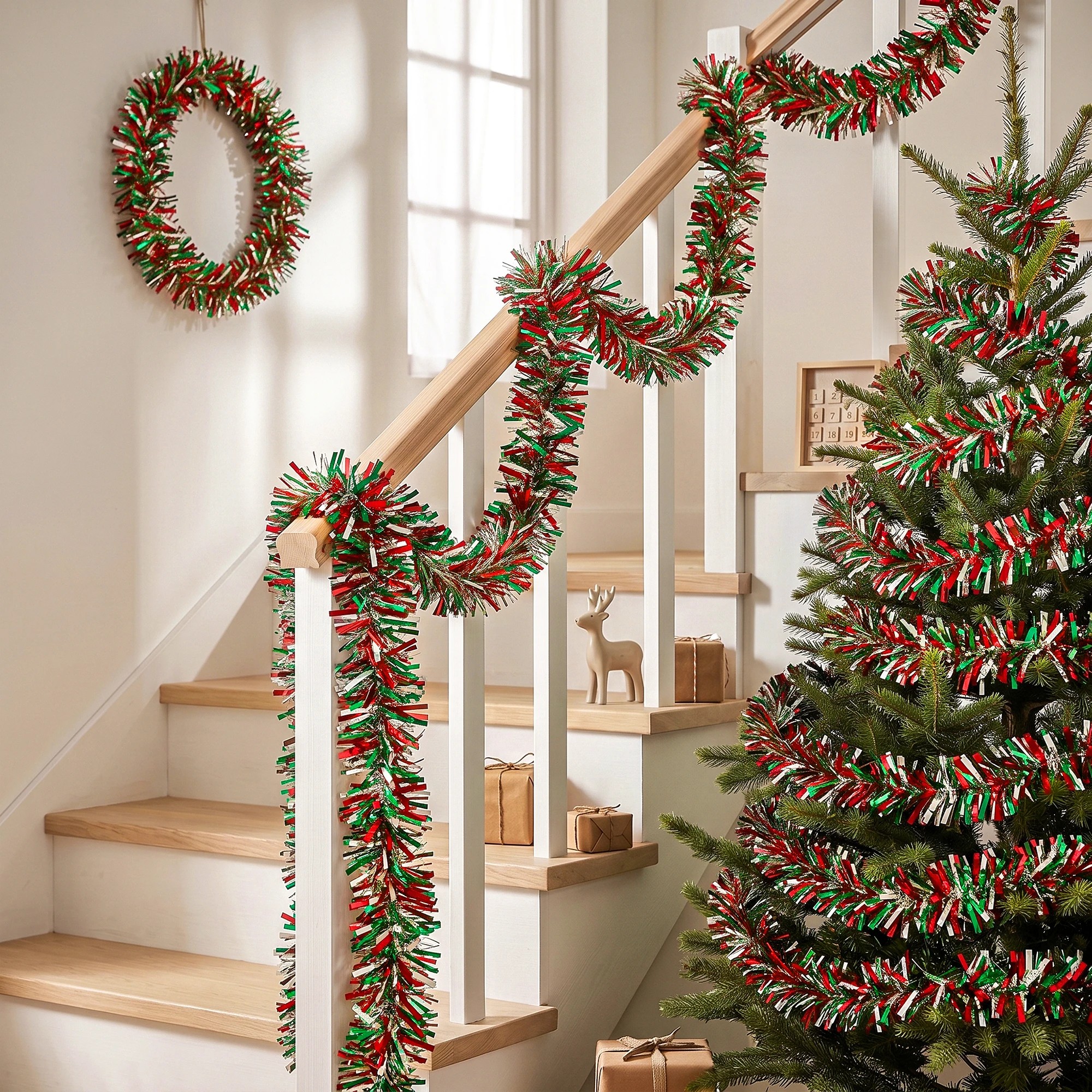 7 Jingle Jollys 20M Christmas Tinsel Garland Mixed Colors Xmas Party Decoration - Green, 7 of 7