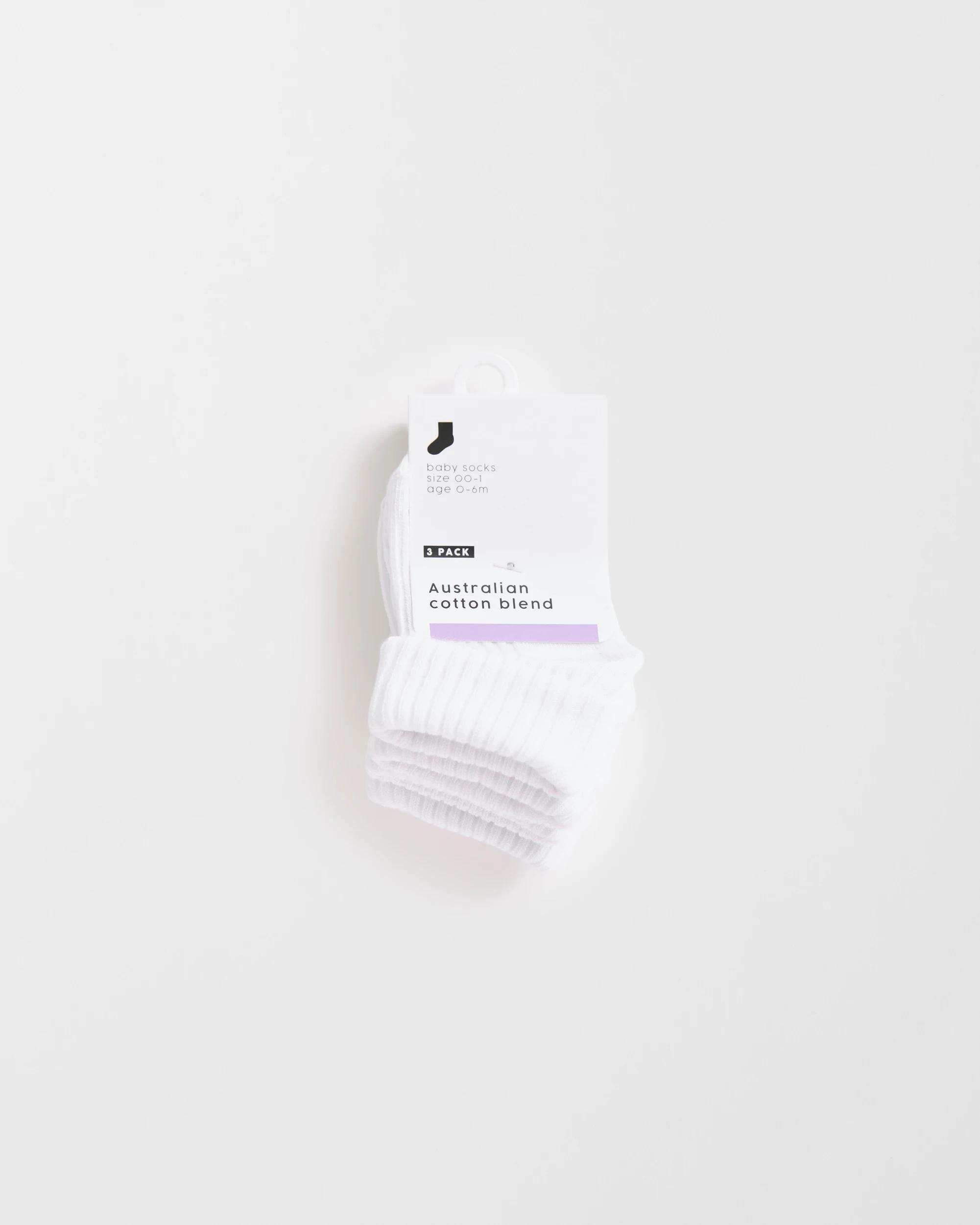 3 Target Baby Baby Unisex 3 Pack Turnover Socks WHITE, 3 of 3