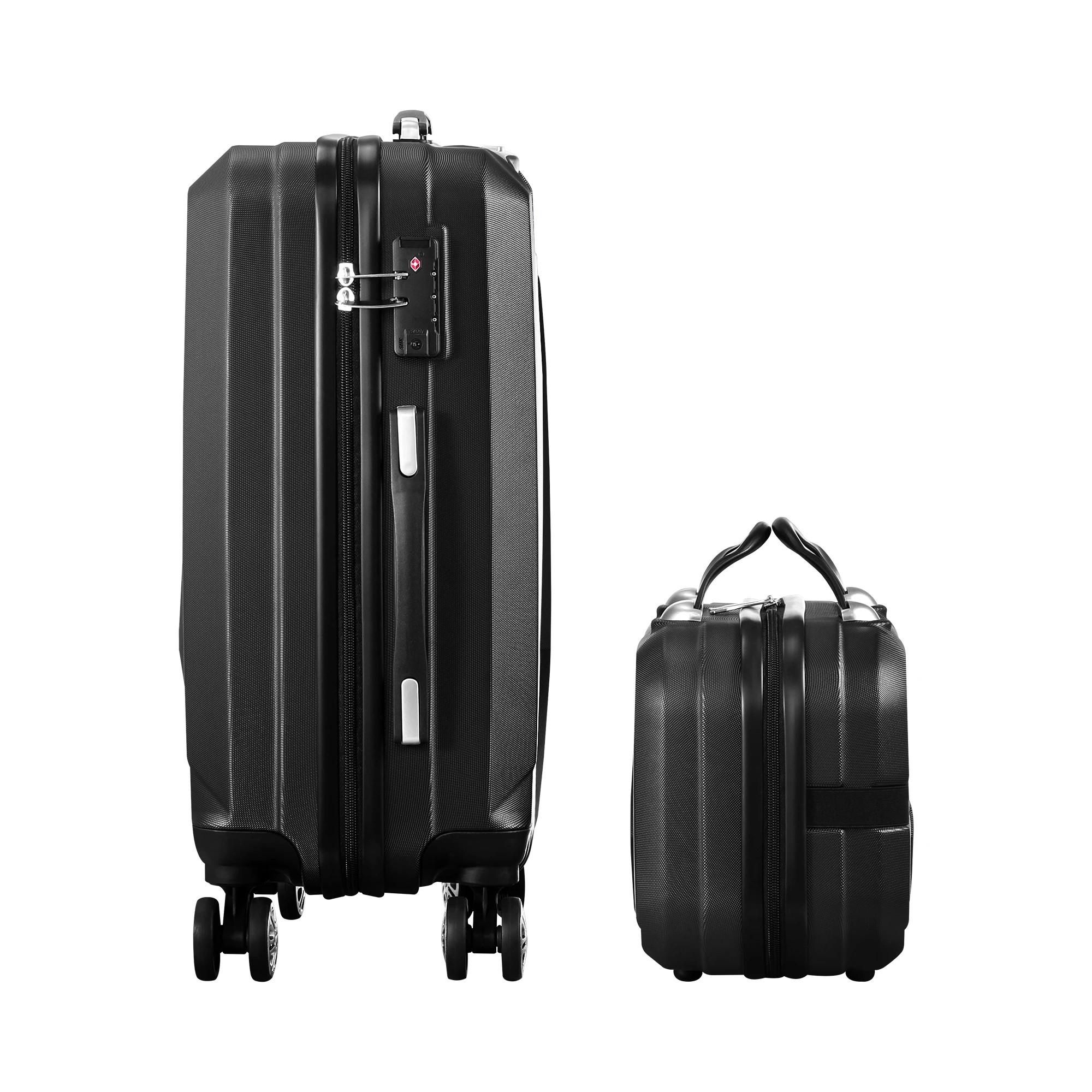 8 Mazam 2PCS Luggage Suitcase Trolley Set - Black, 8 of 8