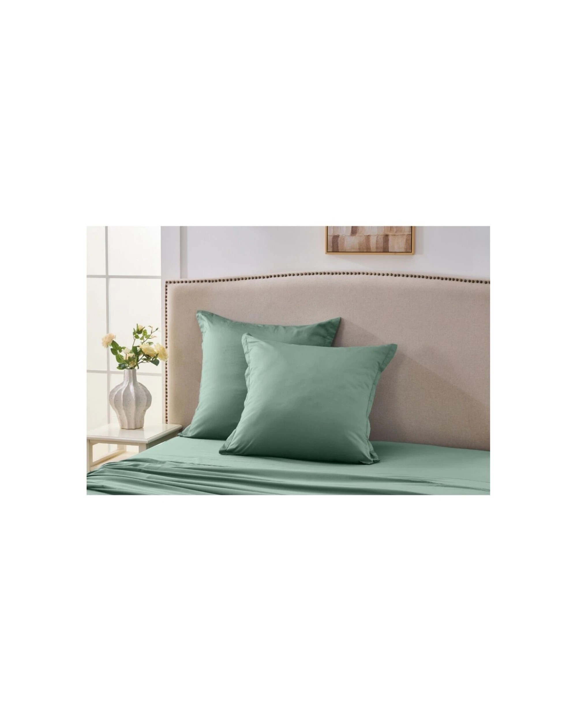 5 Grosvenor House Egyptian Cotton Tailored European Pillowcase Slate 2PK 500TC - Green, 5 of 5