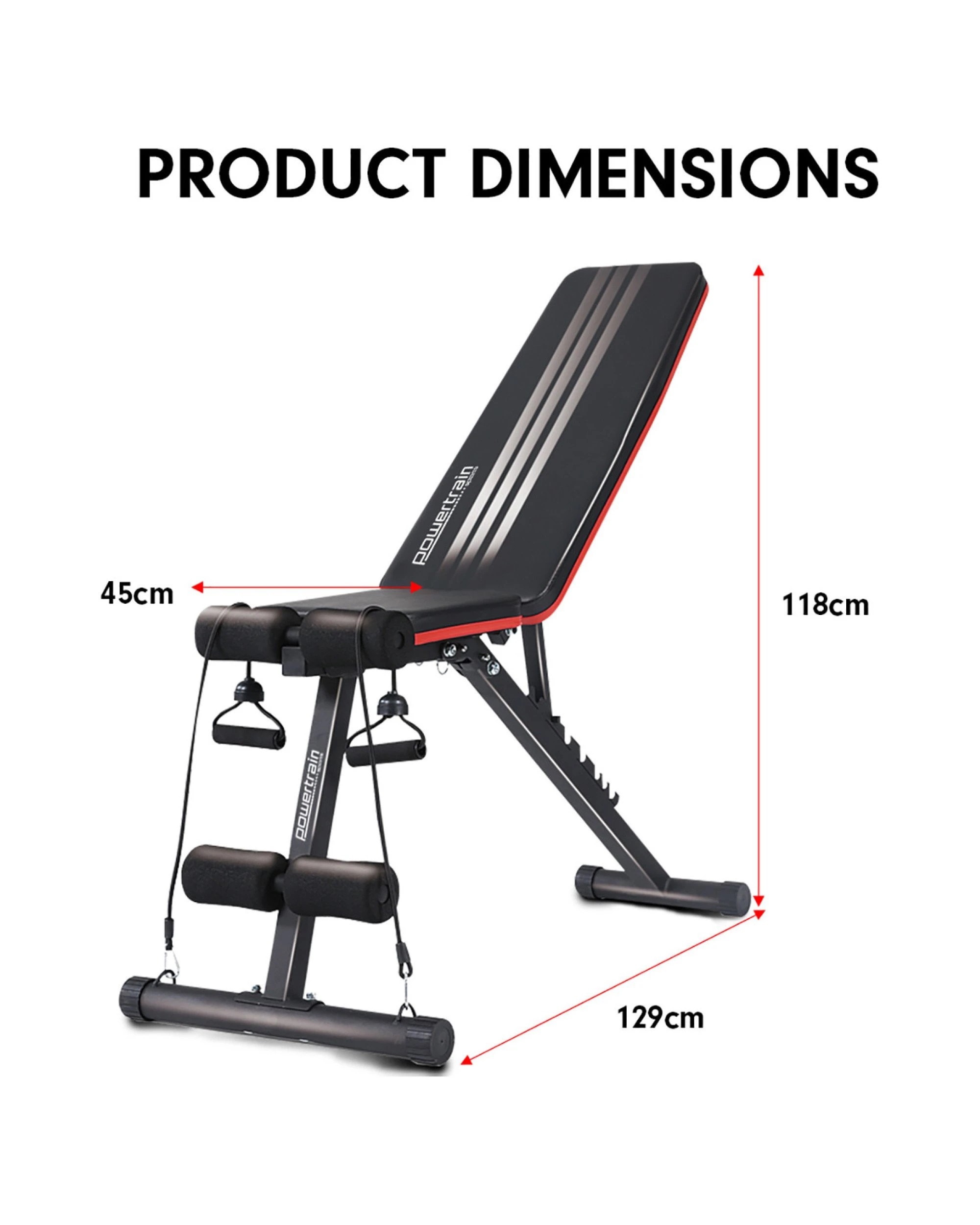 2 Powertrain Adjustable Incline Decline Exercise Bench home Gym, 2 of 8