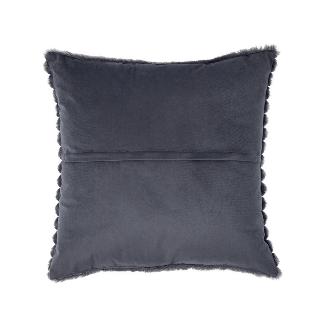 3 60cm Coco Faux Fur Cushion - Charcoal, 3 of 4