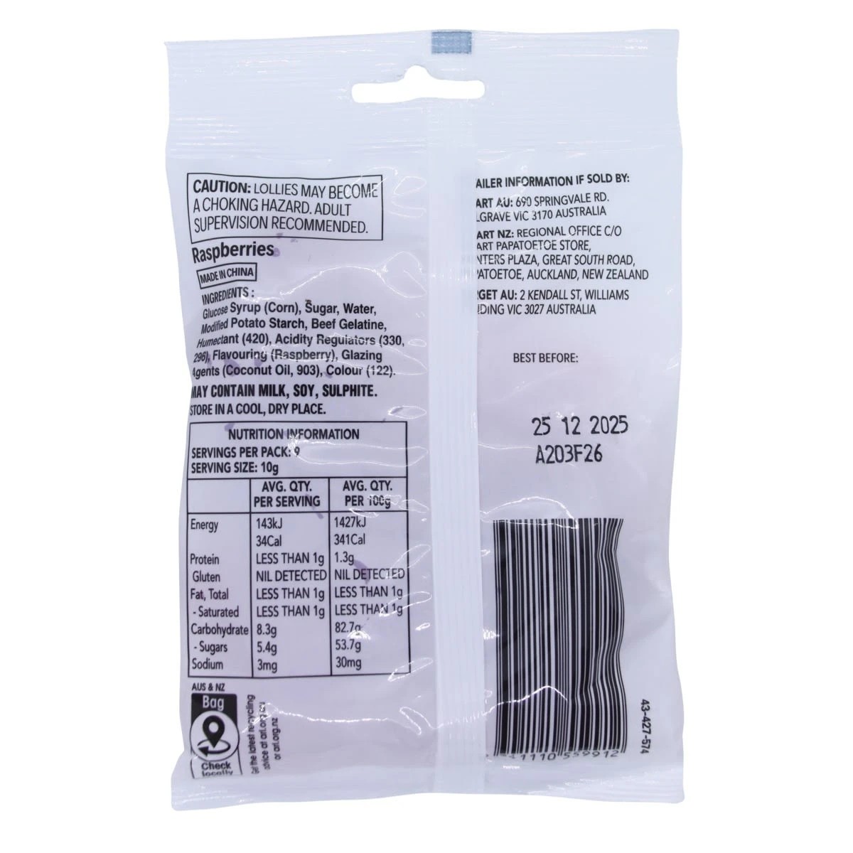 2 Raspberries Confectionery 90g, 2 of 2
