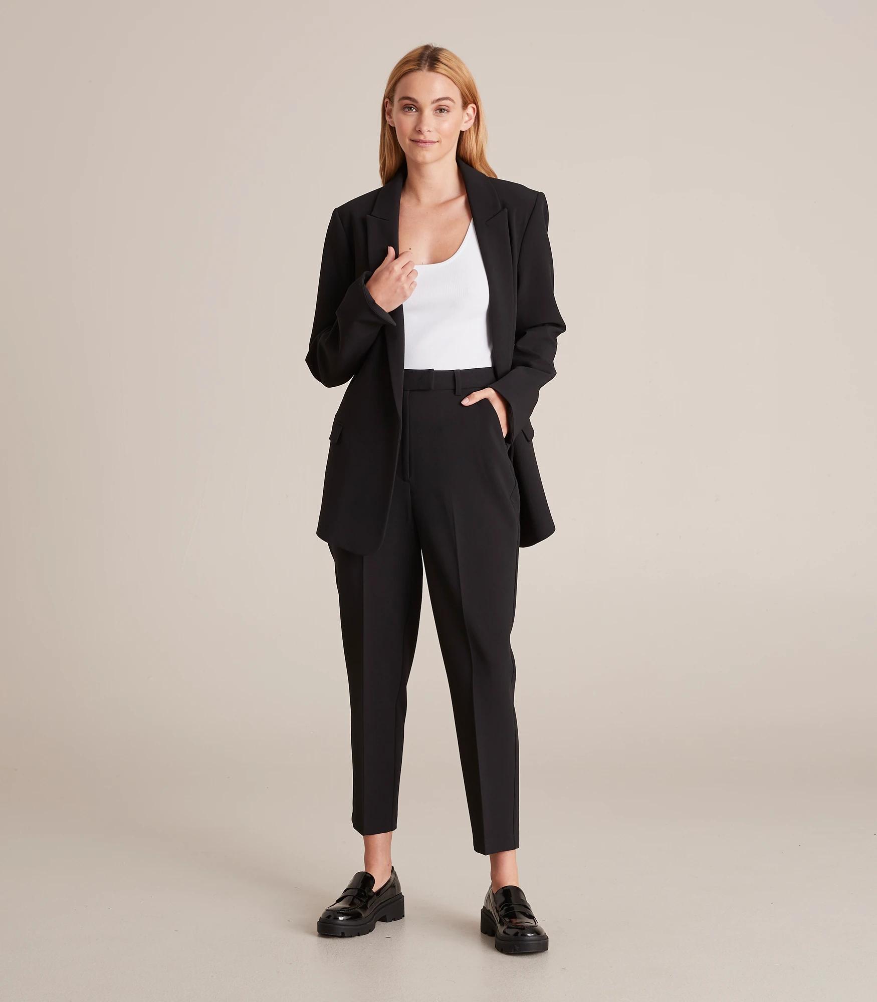 9 High Waist Slim Tapered Ankle Pants - Preview BLACK, 9 of 10
