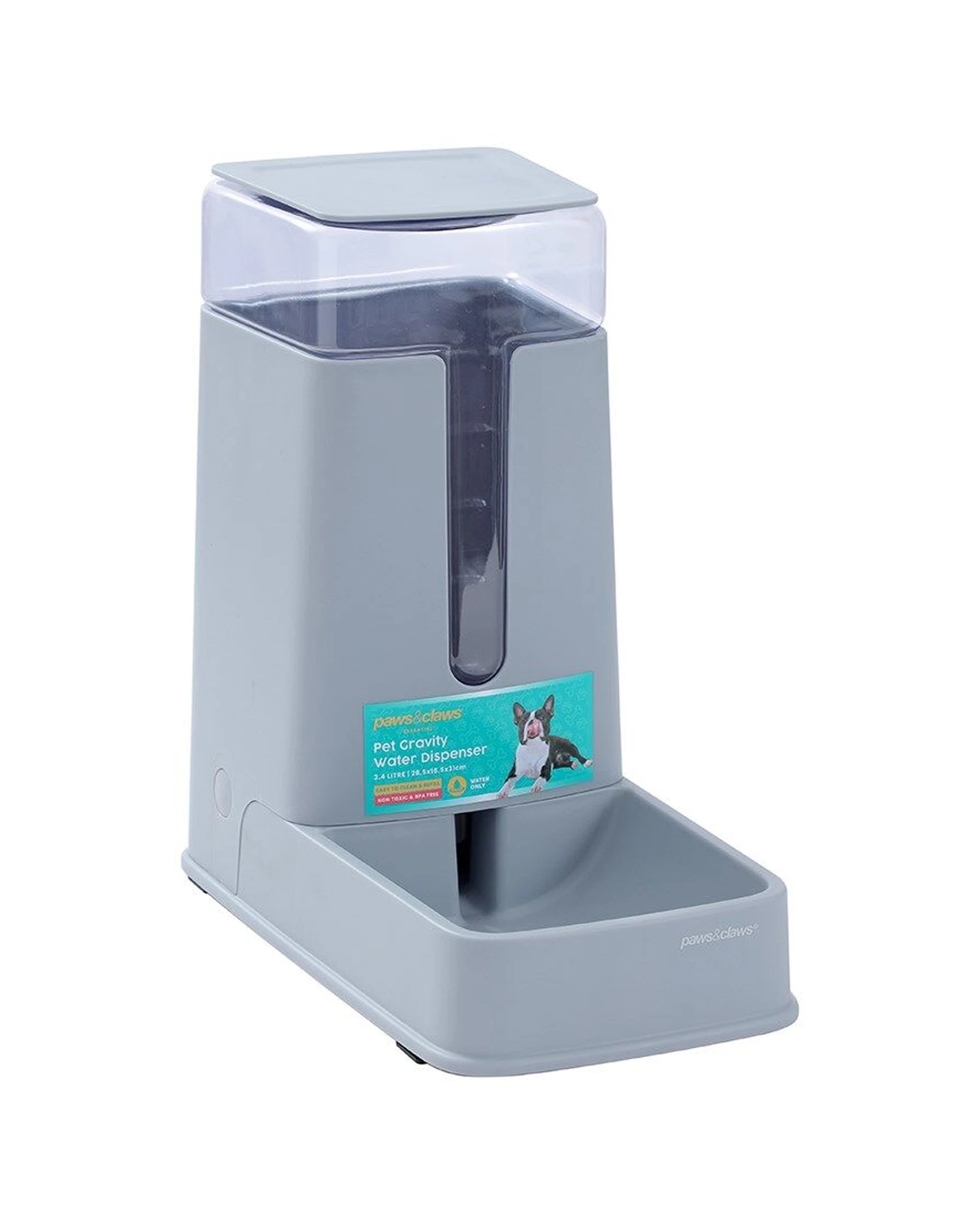 1 Paws And Claws Gravity Pet Fresh Water Dispenser Refills As Pet Drinks 3.4L - Clear, 1 of 5