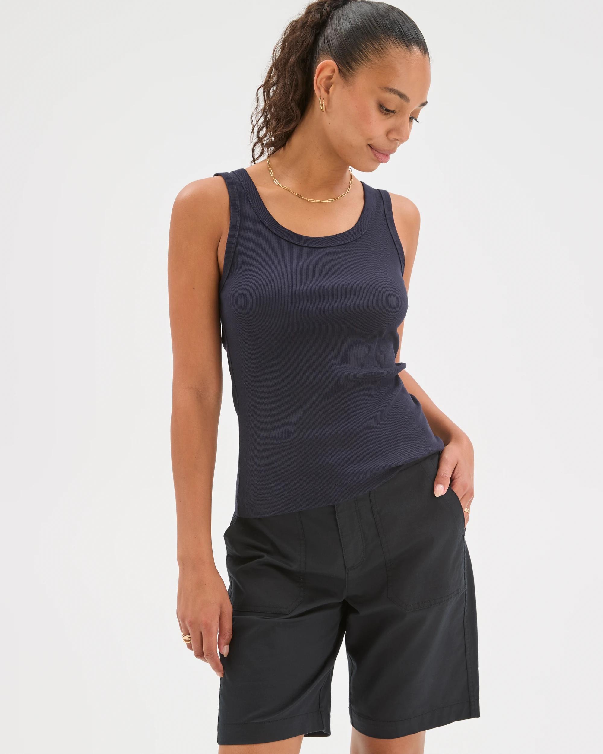 6 Target Woman Rib Waist Shorts BLACK, 6 of 8