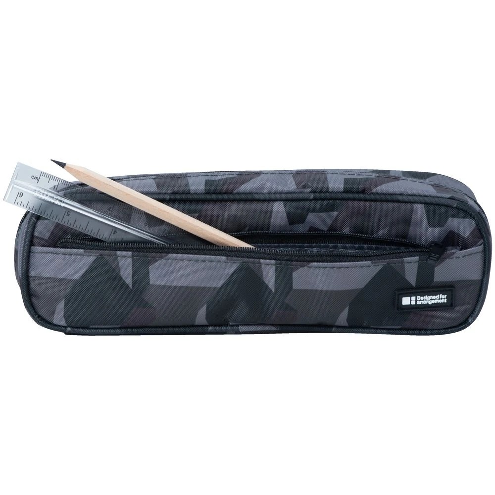 4 Liht Lab Twin Zip Multi Compartment Pencil Case Green Camo, 4 of 4