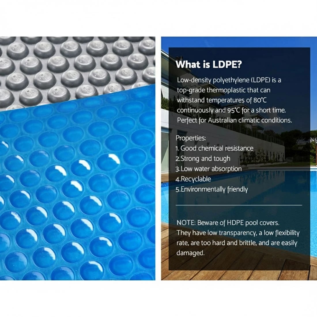 5 Aquabuddy Pool Cover 500 Micron 10.5x4.2m  Swimming Pool Solar Blanket 5.5m  Roller - Multi, 5 of 6