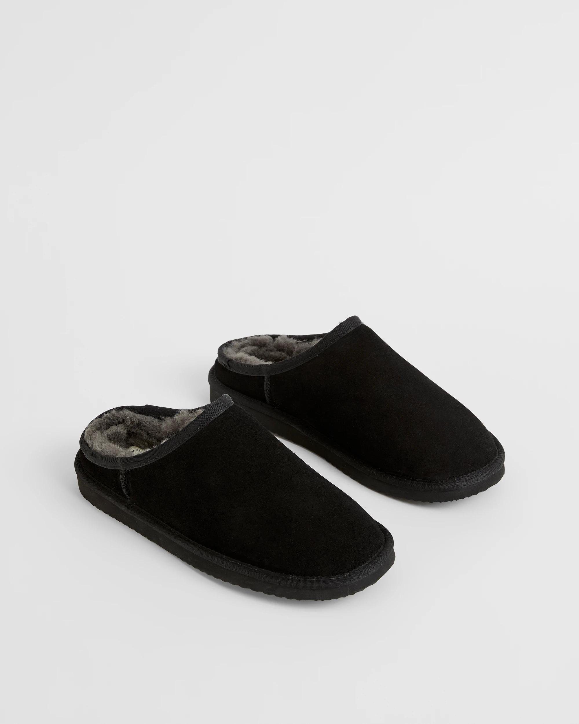 3 Australian Design Ugg Boots and Slippers Australian Design Ugg Sheepskin and Leather Slipper Scuff BLACK, 3 of 3