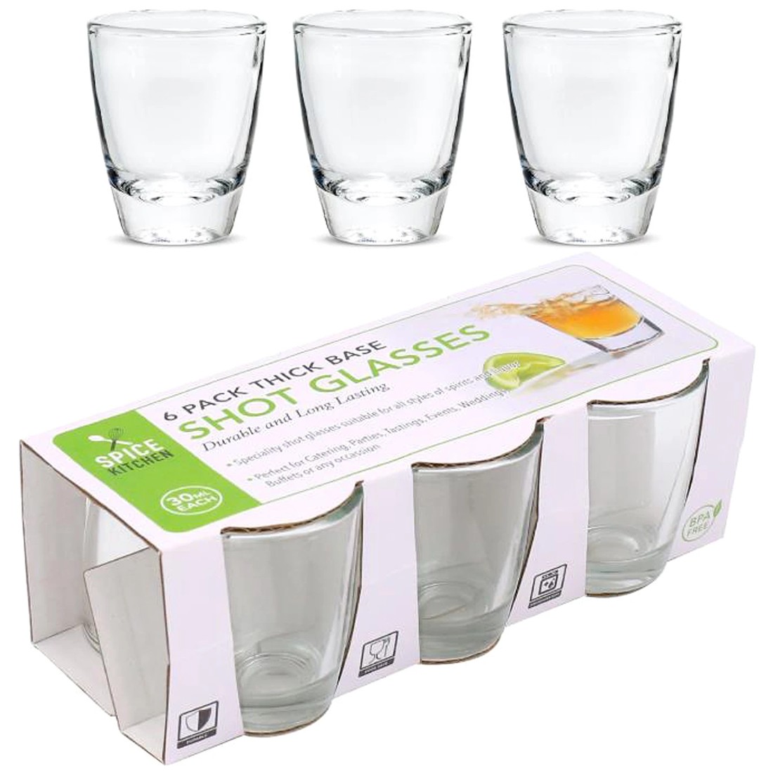 1 Spice Kitchen Shot Glasses 30ml (Pack of 6), 1 of 1
