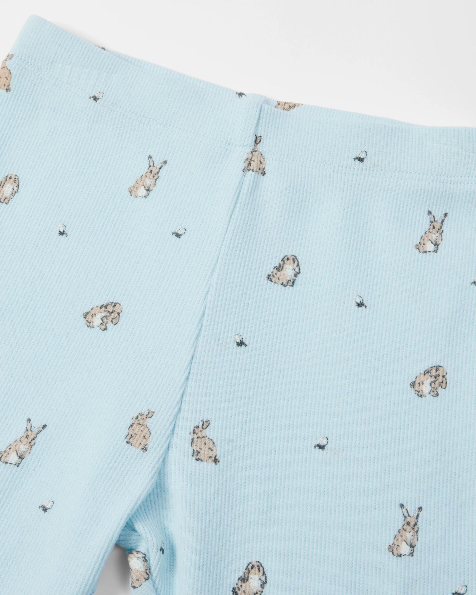 6 Cotton Ribbed Pyjama Set Blu Bnny, 6 of 8