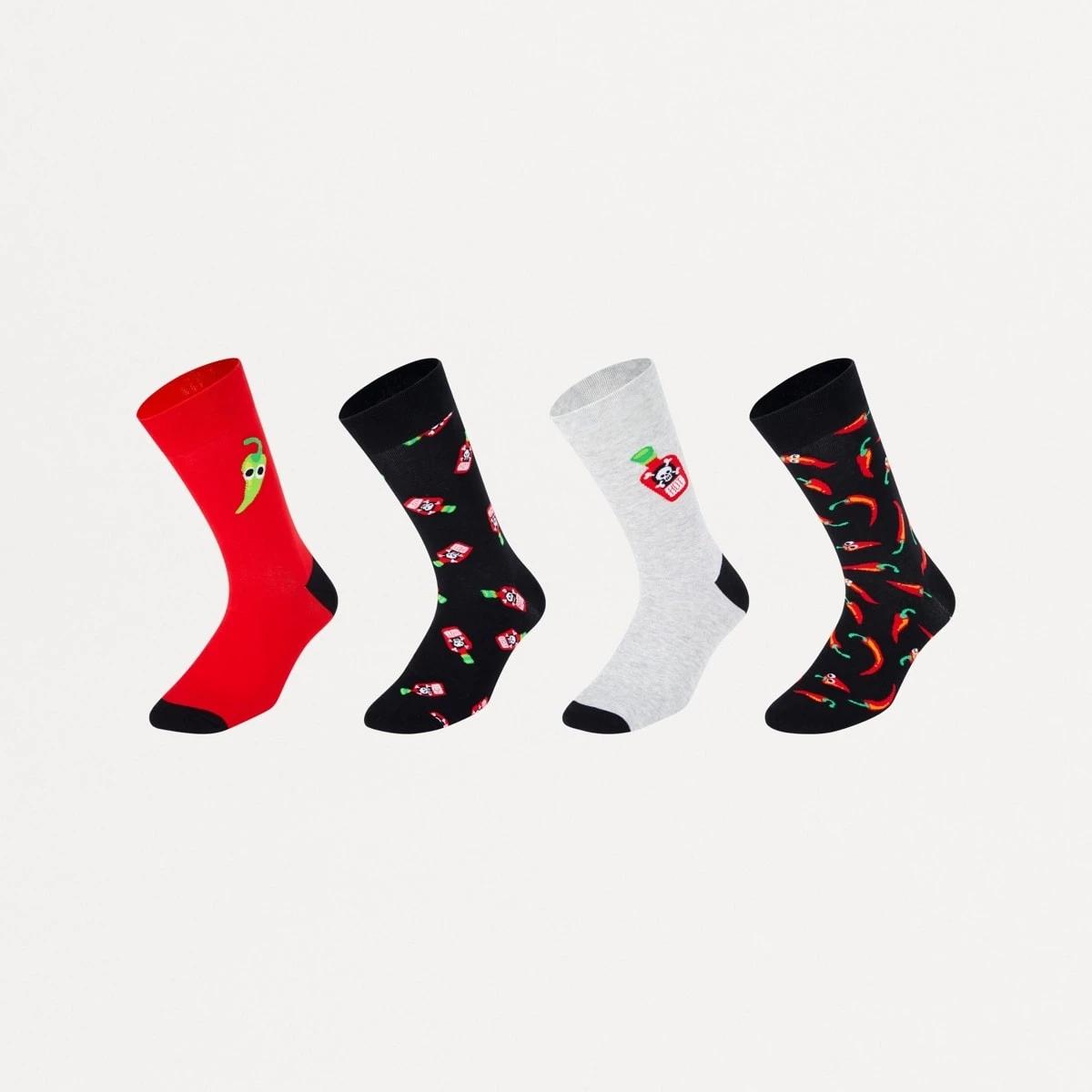 1 4 Pack Novelty Socks HOT STUFF, 1 of 3