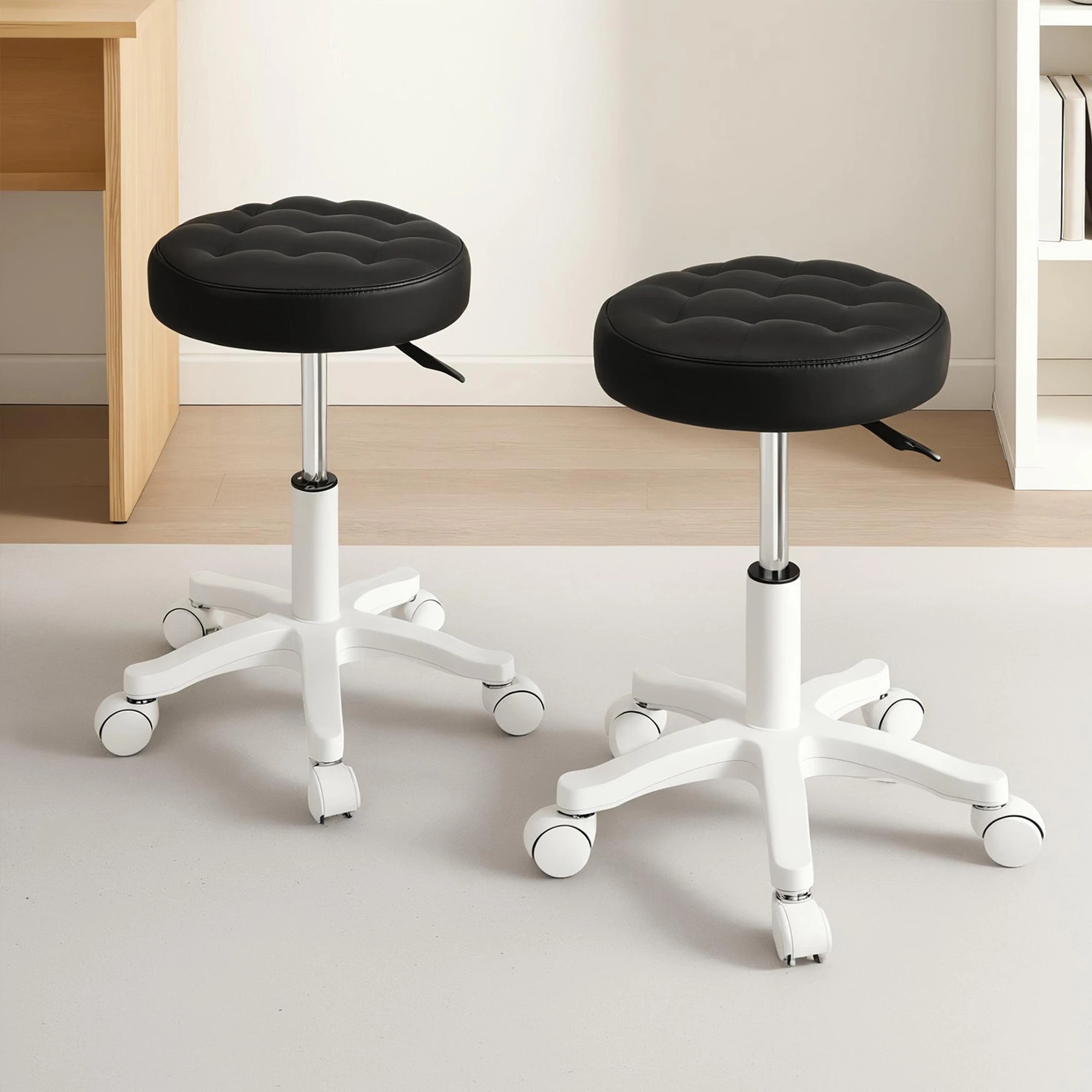 8 Levede 2x Swivel Bar Stools  Adjustable Height - Black, 8 of 9