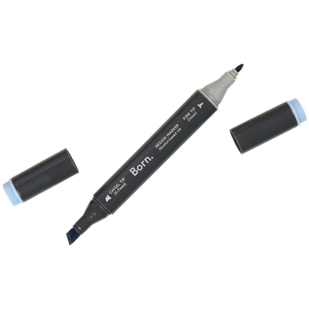 3 Born Professional Dual-Tip Artist Marker Blue Grey MG069, 3 of 4