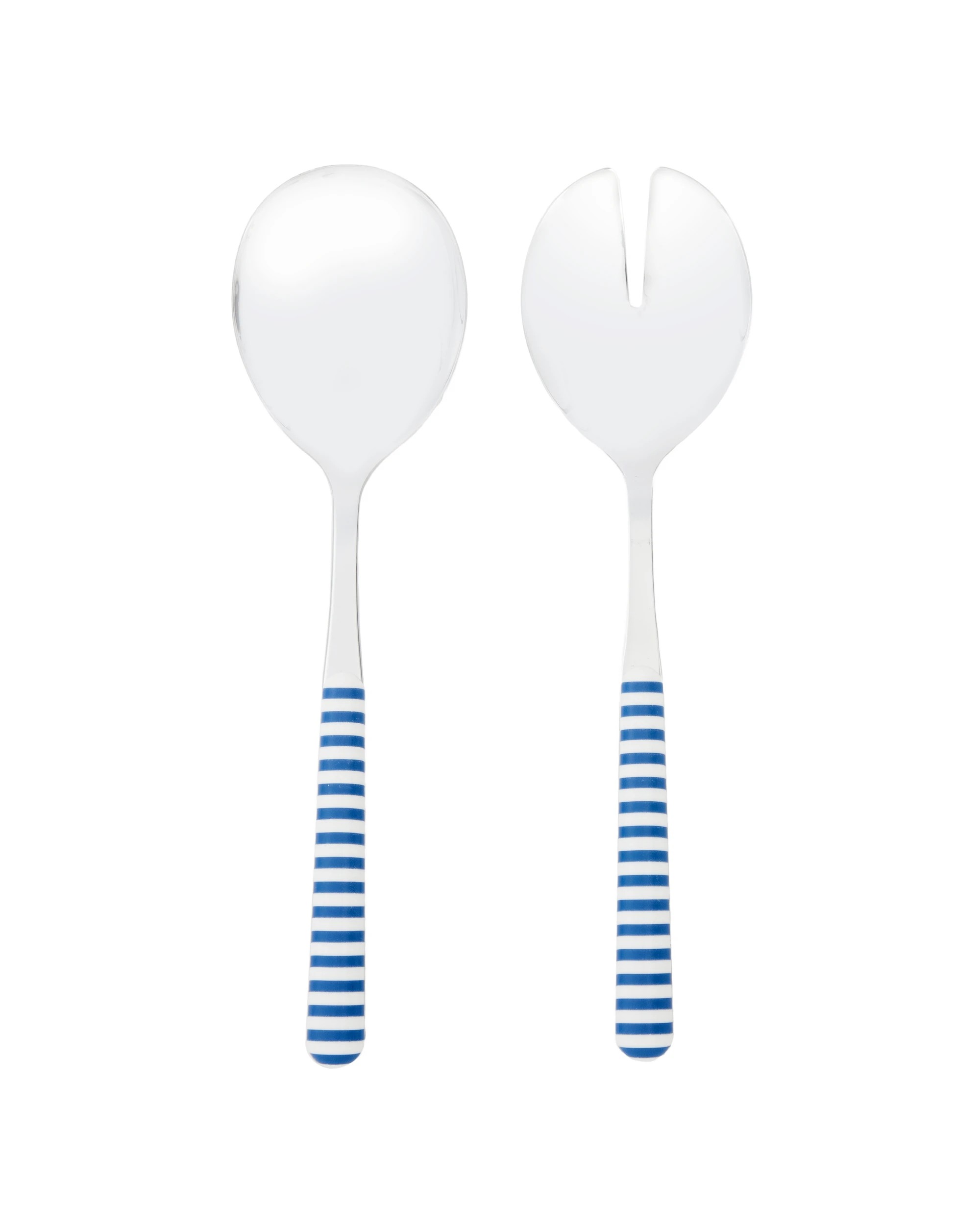 4 2 Pack Blue Stripe Salad Servers, 4 of 6