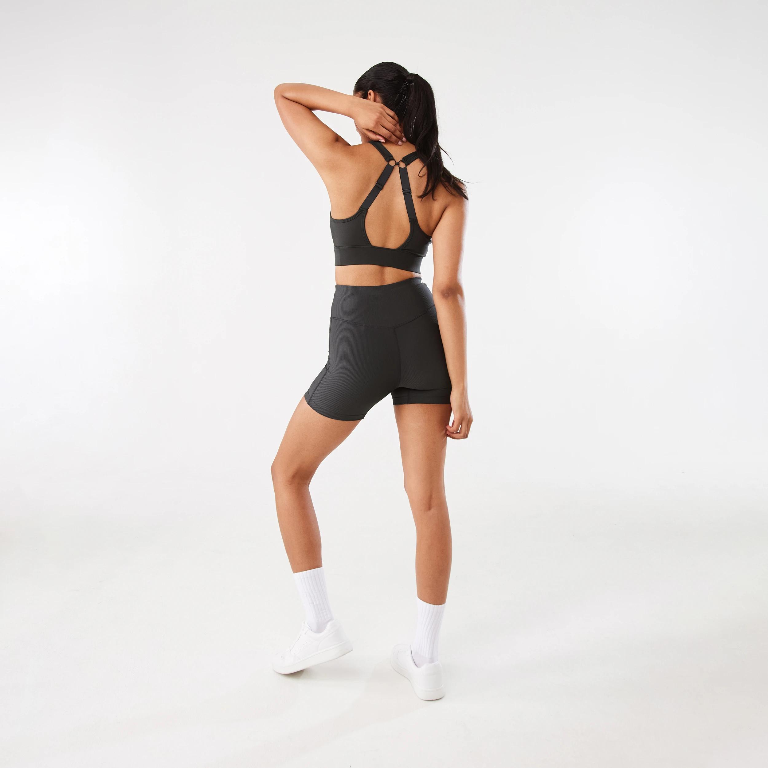 4 Active Womens Performance Crop Top DARKISH GREY, 4 of 10