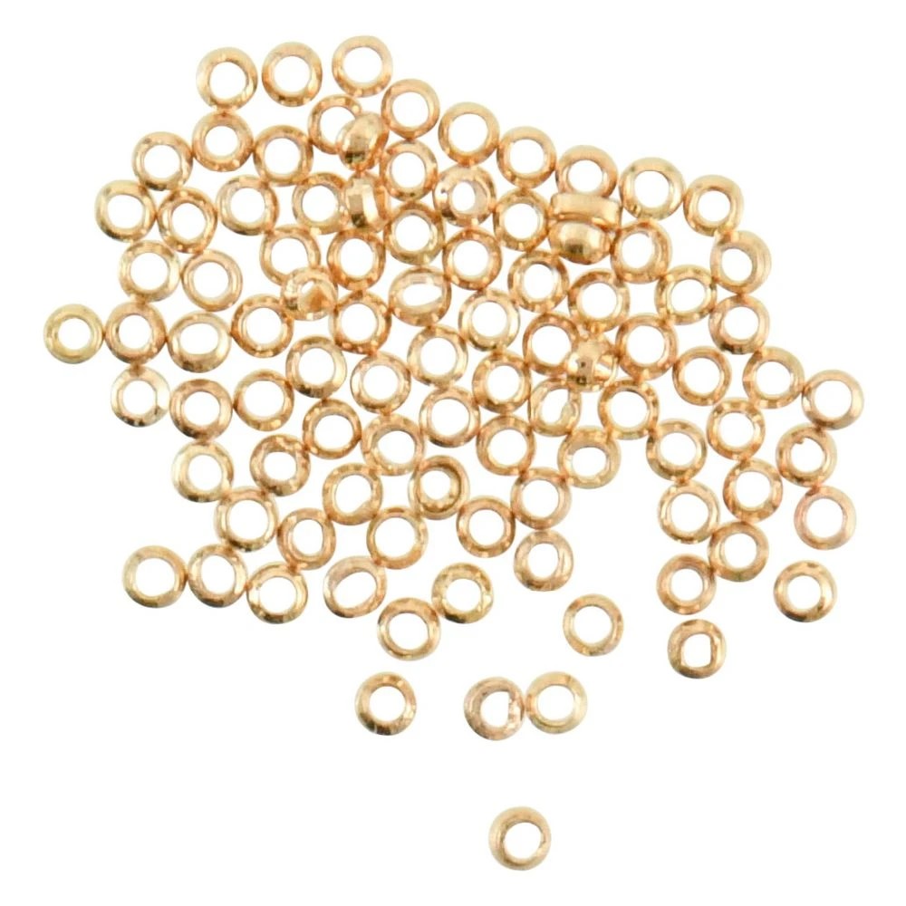 2 Born Round Crimpers 2 mm Gold 100 Pack, 2 of 2
