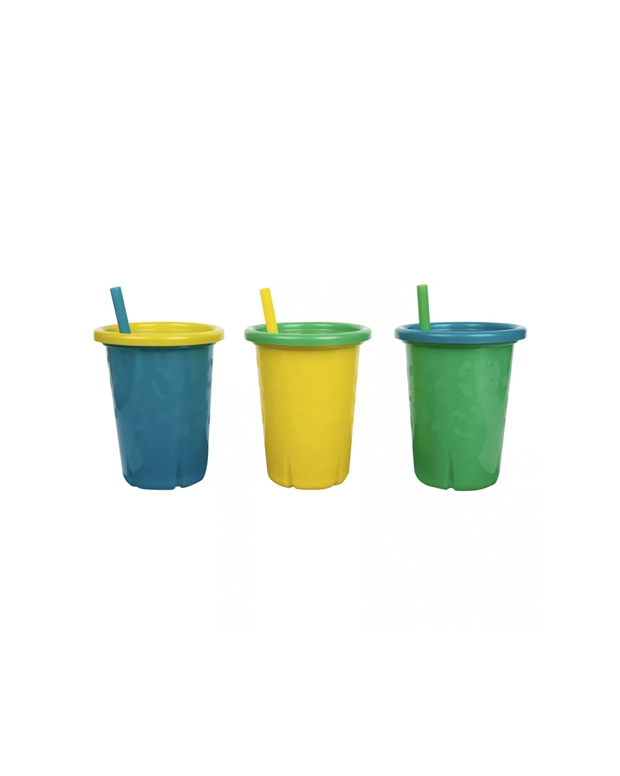 3 Green Grown 2x 3pc Straw Cups Nursery Kids Drinking Sippy Cups 296ml - Multi, 3 of 7