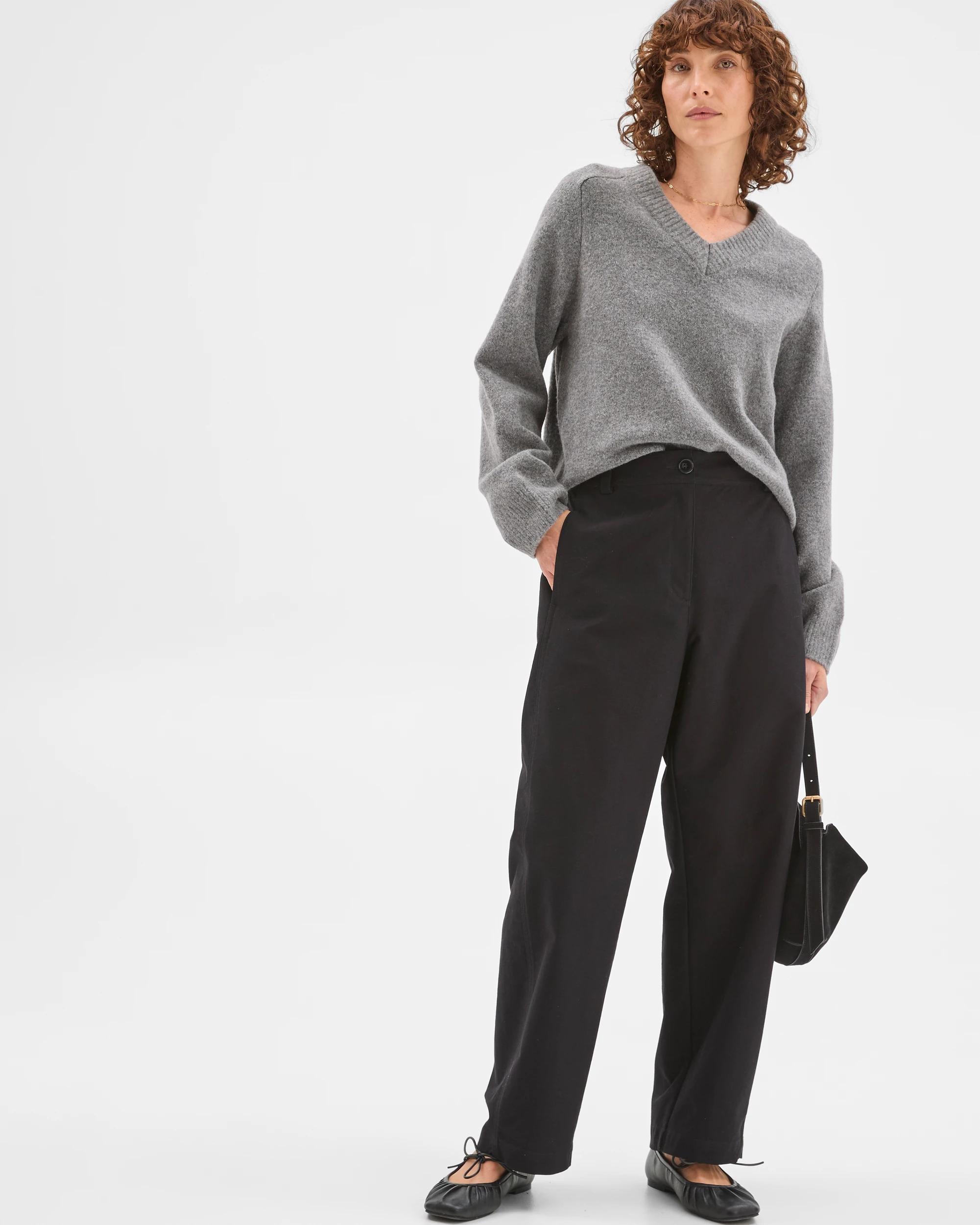 2 Target Woman Relaxed Forward Seam Barrel Leg Pants BLACK, 2 of 6