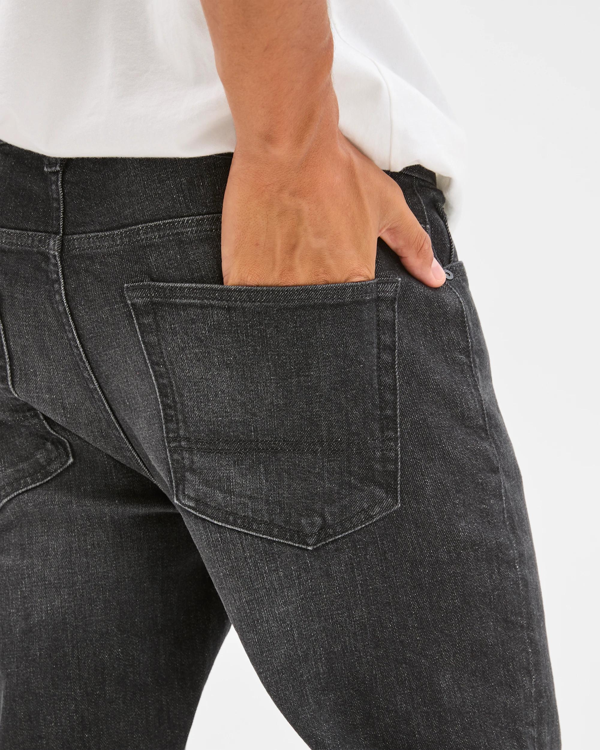 4 Target Man Straight Fit Denim Jeans WASHED BLACK, 4 of 6