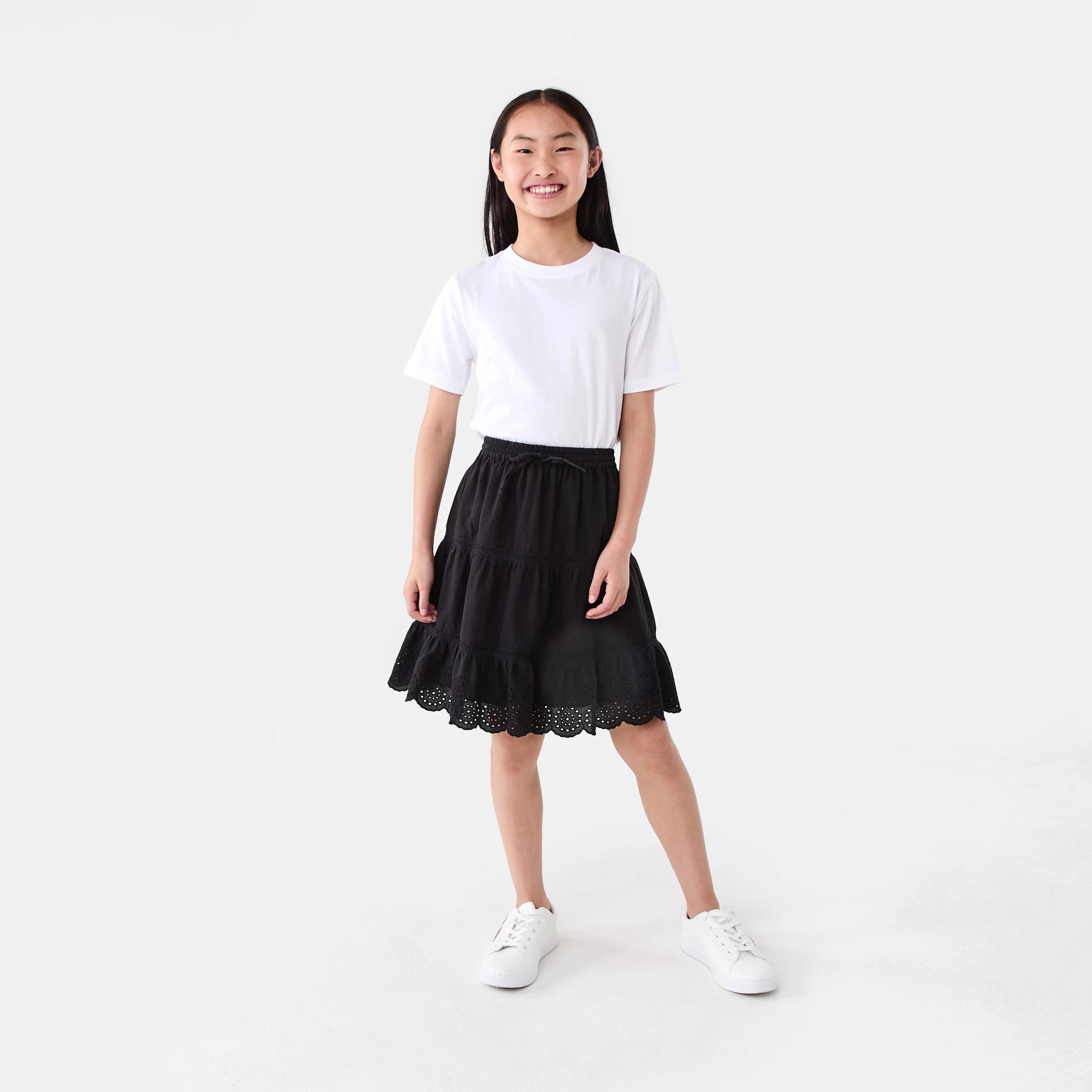 5 Woven Tiered Skirt Black, 5 of 6