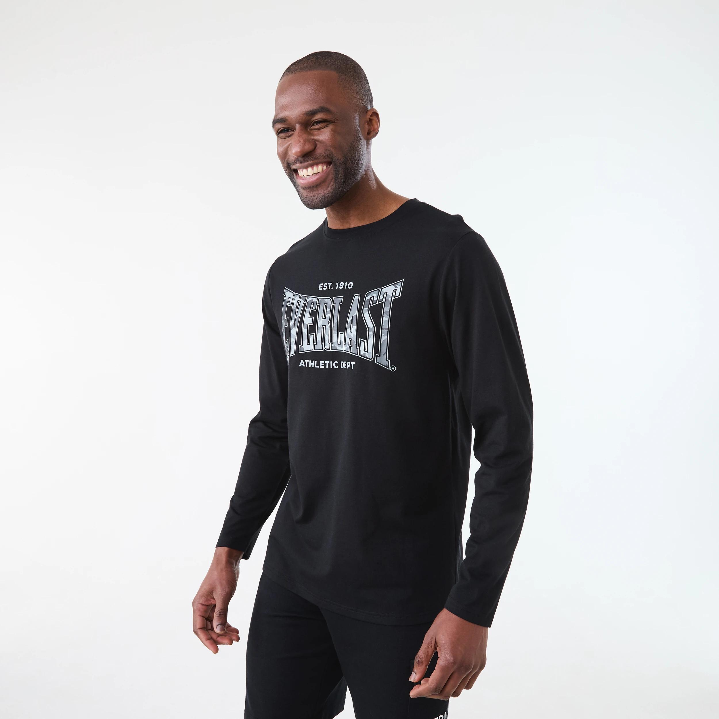 2 Everlast Mens Relaxed Printed Long Sleeve T-shirt EVERLAST BLACK, 2 of 6