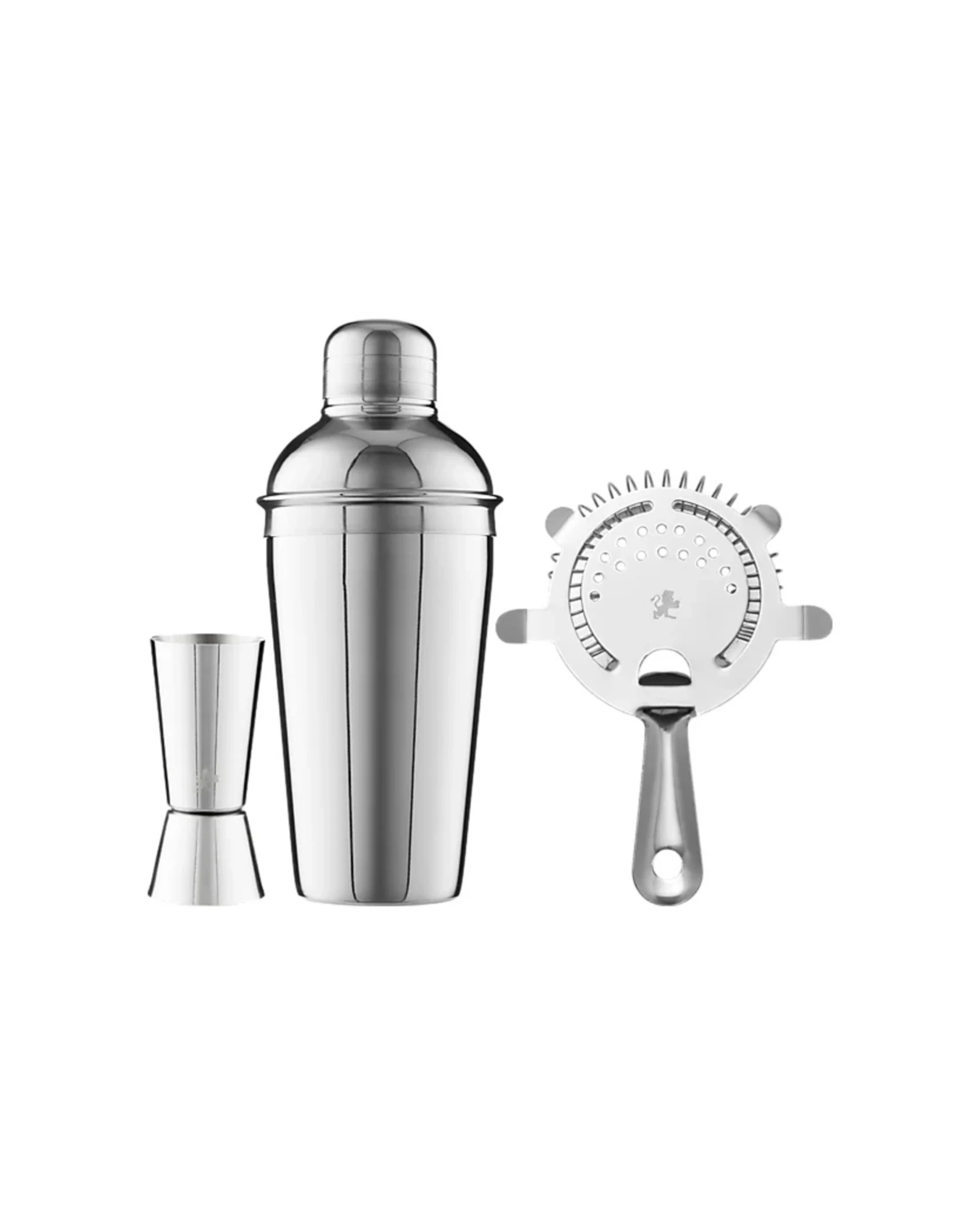 1 Maxwell & Williams Cocktail 3pc Stainless Steel Shaker Jigger Strainer
 - Silver, 1 of 3
