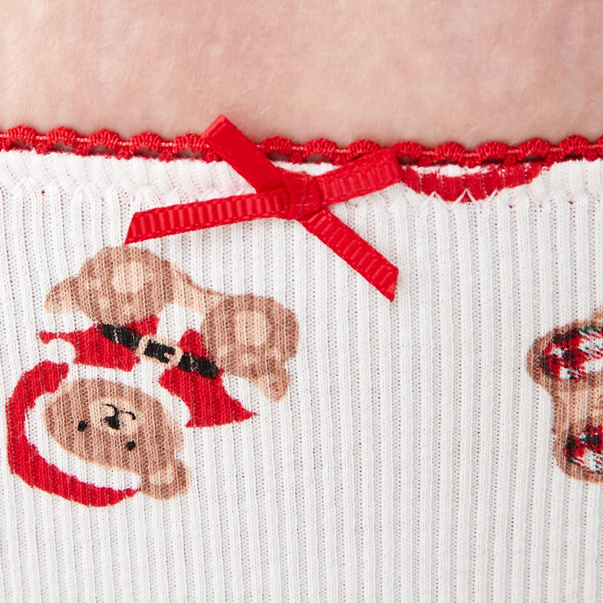 7 2 Pack Cotton Ribbed Christmas G-String Briefs Xmas Bear, 7 of 7