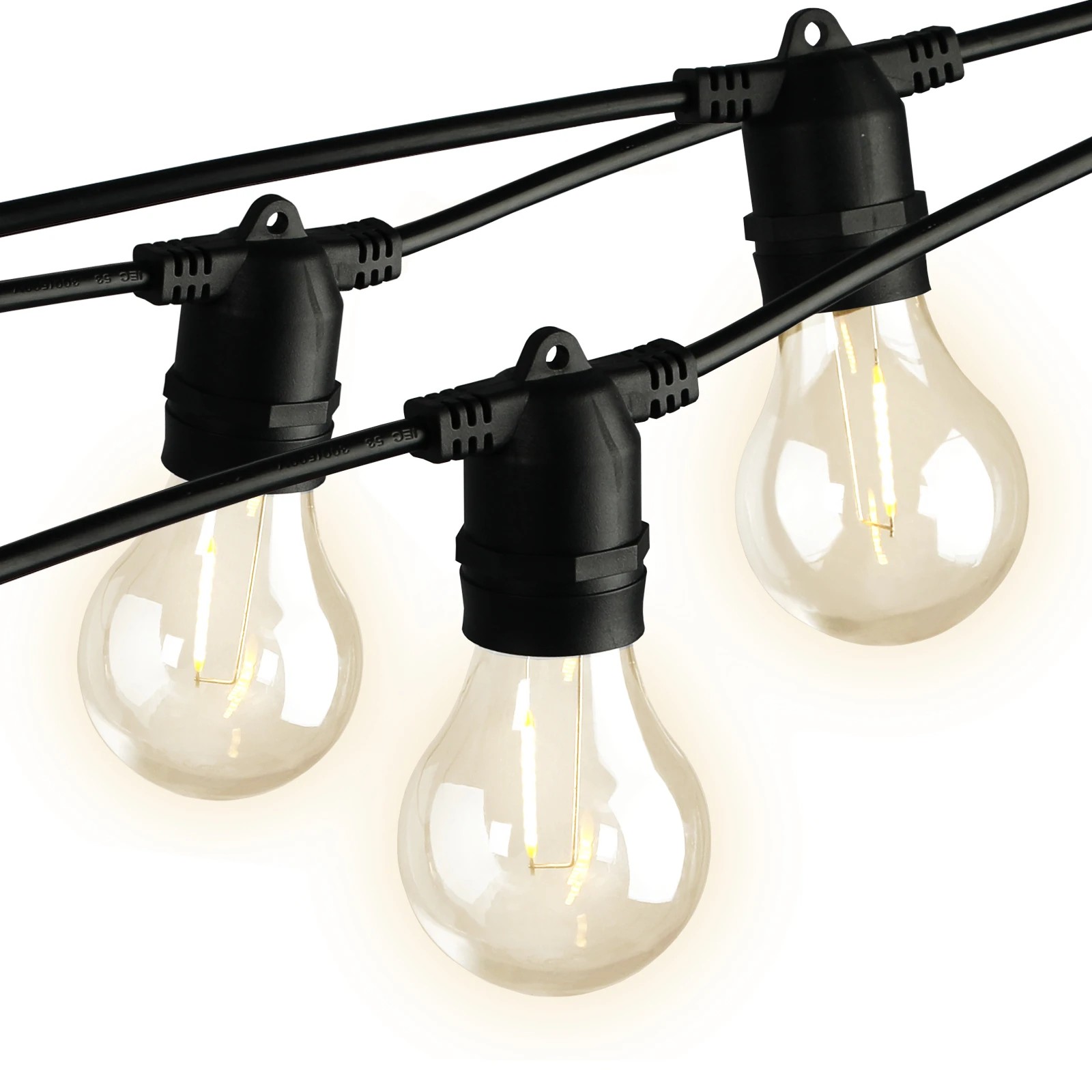 1 Mazam 100M Festoon String Lights LED Christmas - Black, 1 of 10