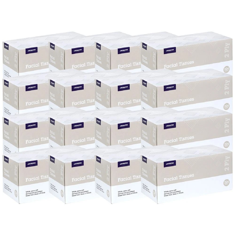 1 J.Burrows Facial Tissues 224 Sheets 24 Pack, 1 of 1
