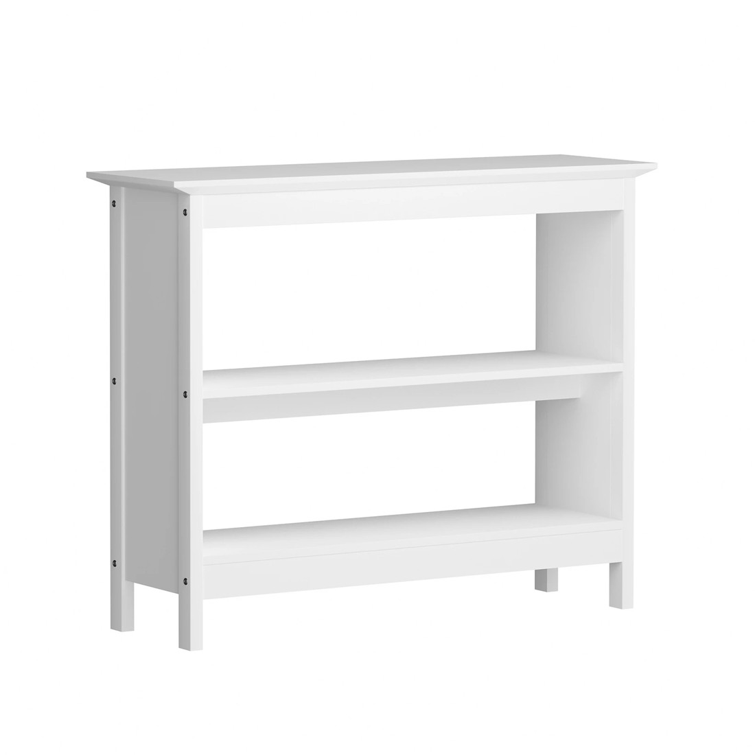 1 Oikiture 3-tier Console Table Open Shelf Wood Sofa Table Hall Side Entry
 - White, 1 of 10