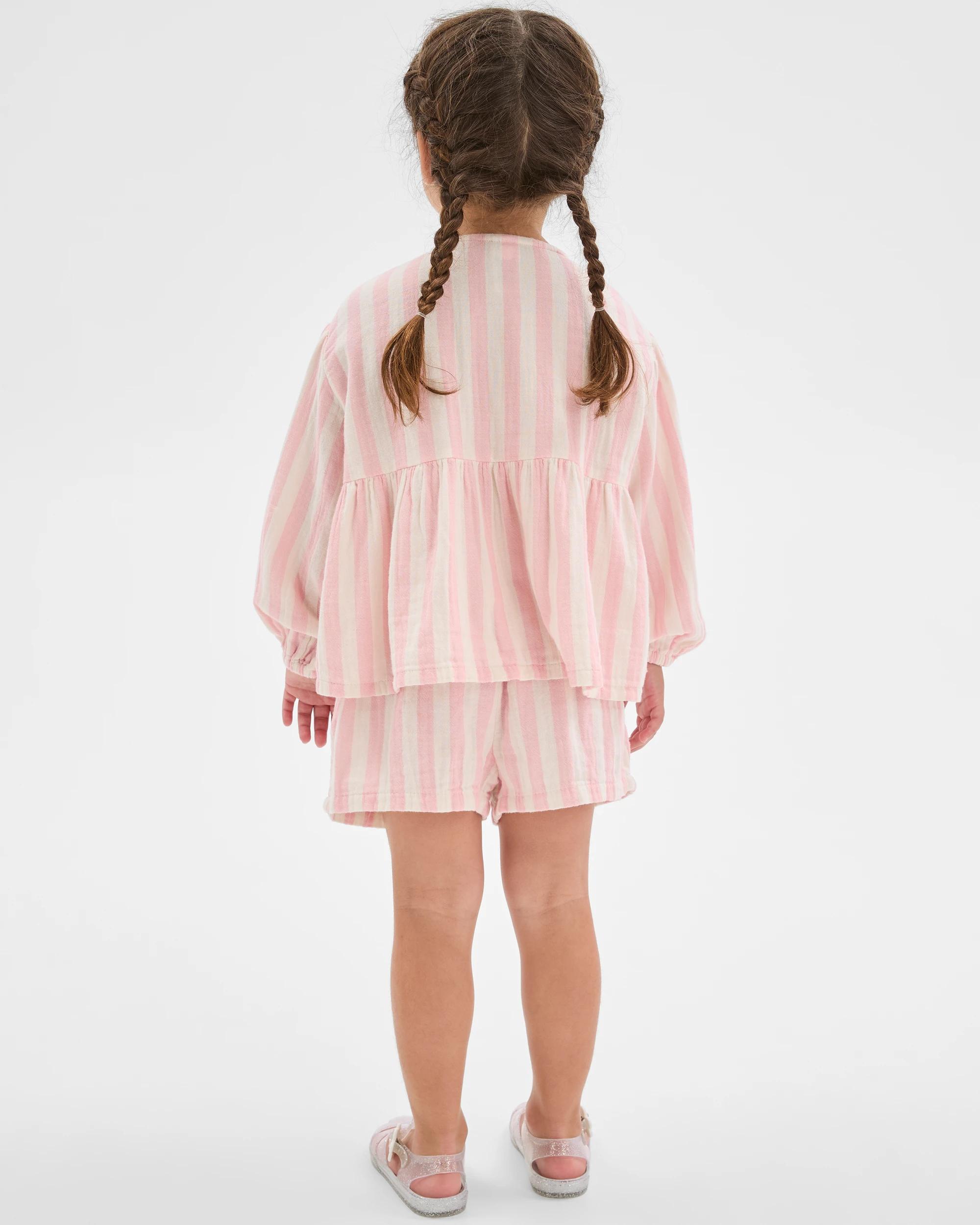 4 Target Kids Woven Top and Shorts 2 Piece Set PINK STRIPE, 4 of 7