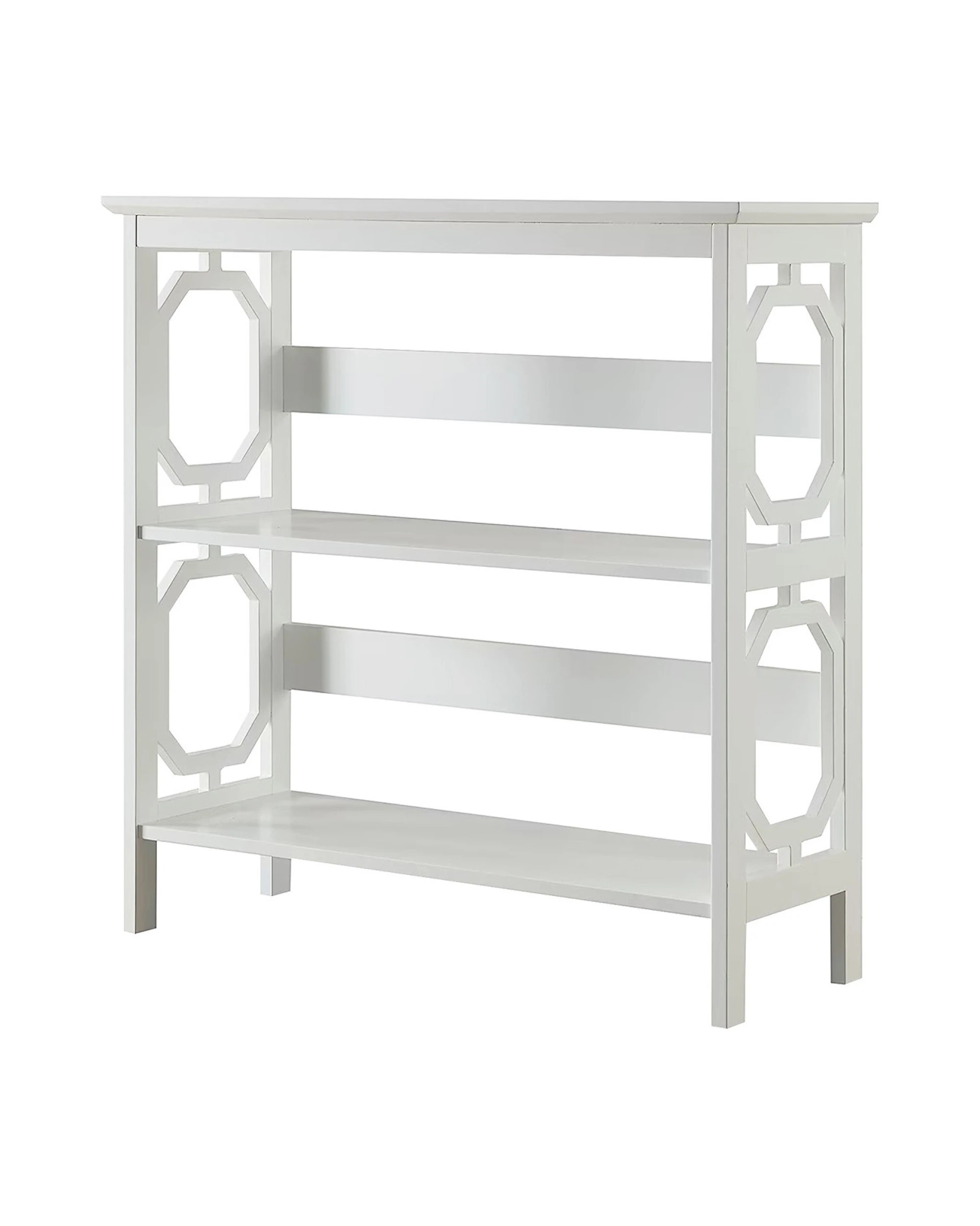 3 Sarantino Laurel 3-tier Bookshelf Display Rack In White, 3 of 10
