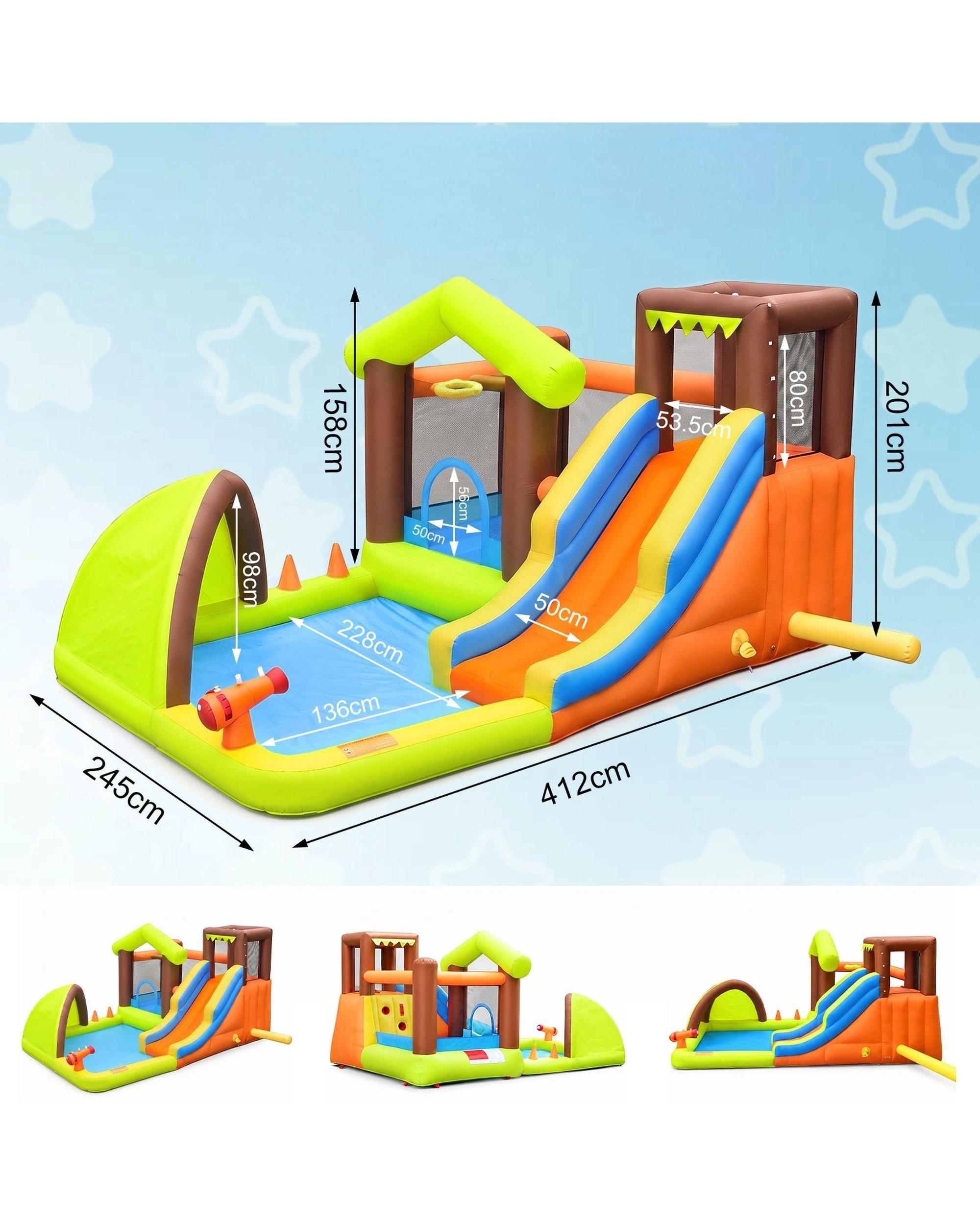 Advwin Inflatable Bounce House 10 in 1 Kids Jumping Castle with Water ...