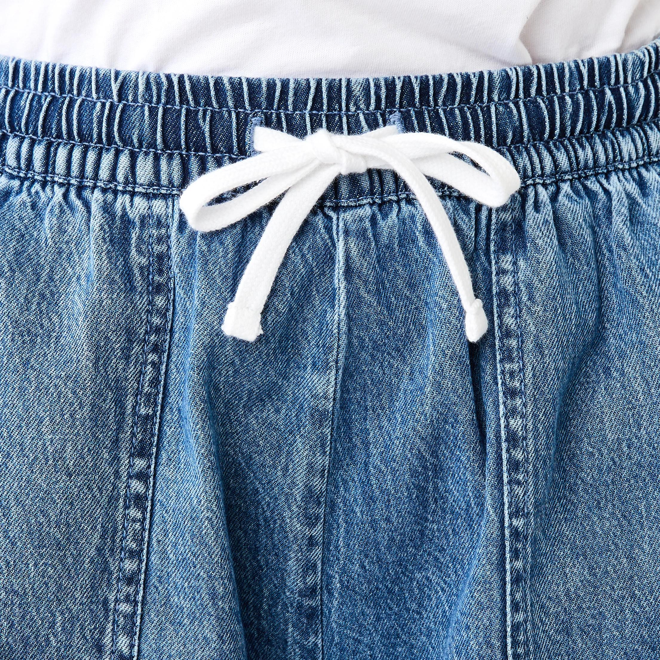 5 Patch Pocket Denim Shorts MID BLUE DENIM WASH, 5 of 8