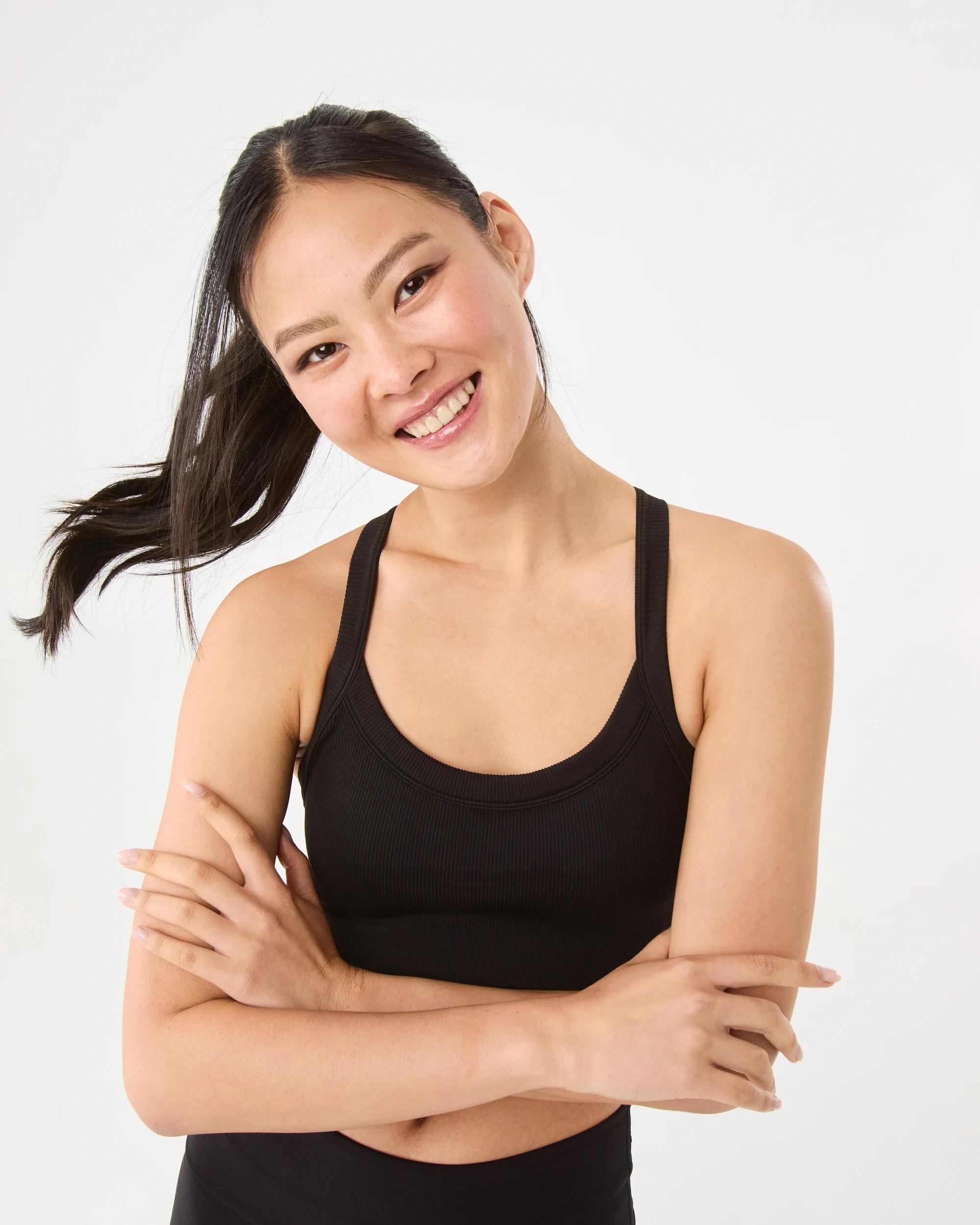 5 Active Womens Seamfree Support Crop Top Black, 5 of 9