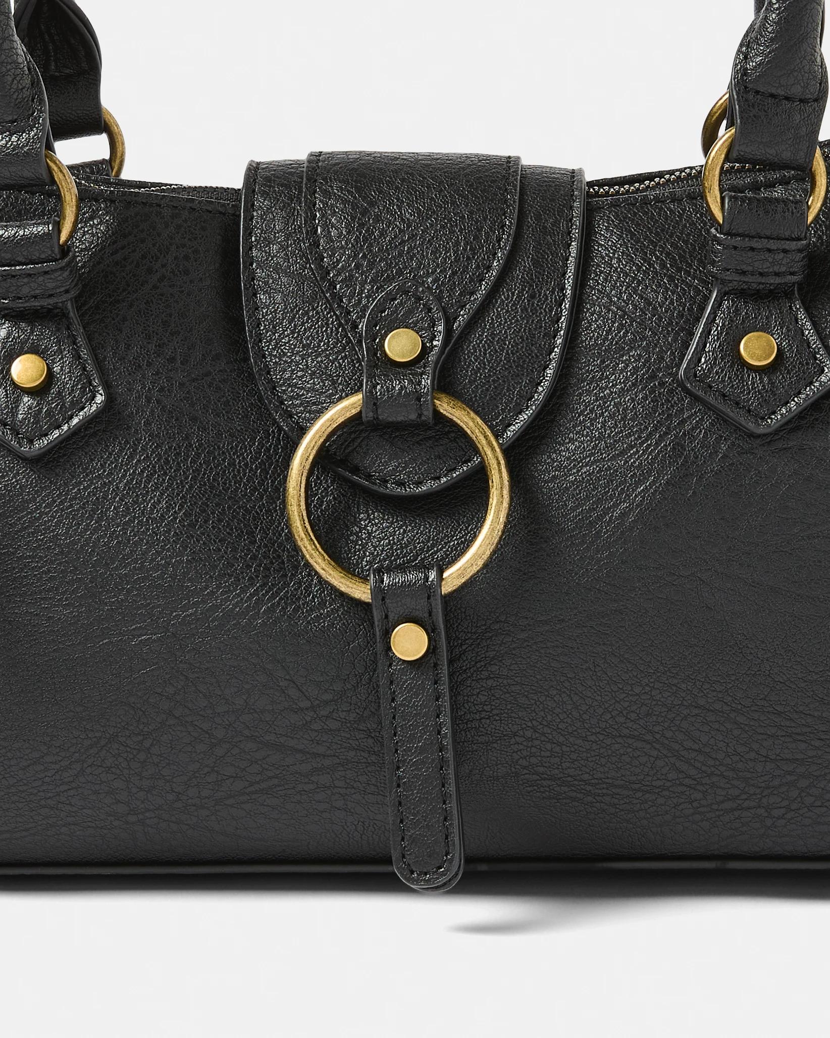 3 Buckle Shoulder Bag Black, 3 of 7