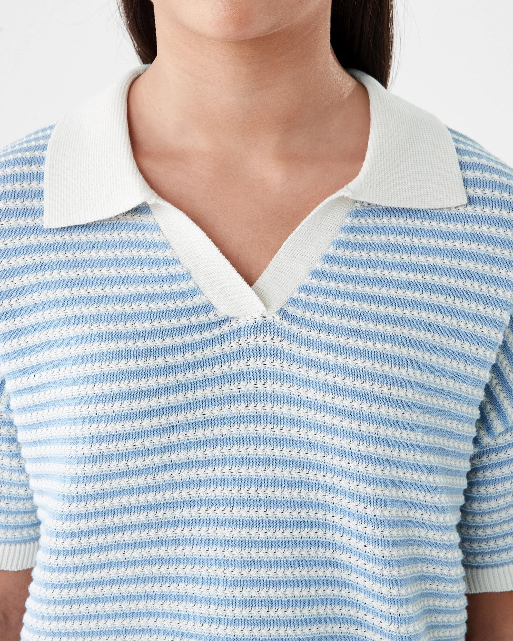 4 Crochet Polo T-shirt Mlt Stripe, 4 of 8