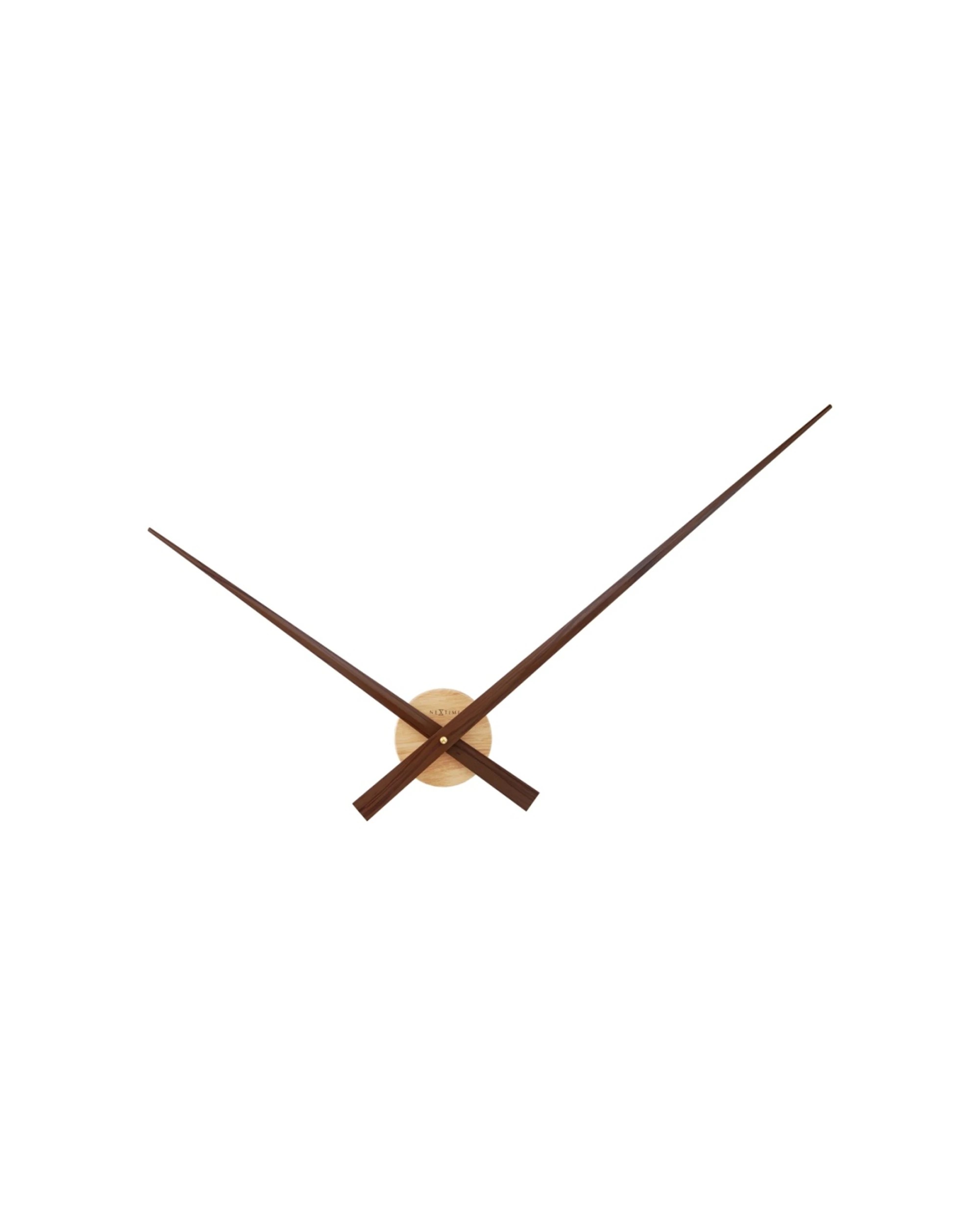 1 NeXtime Hands Wall Clock Aluminium Minimalist Modern Design 85cm Walnut, 1 of 6