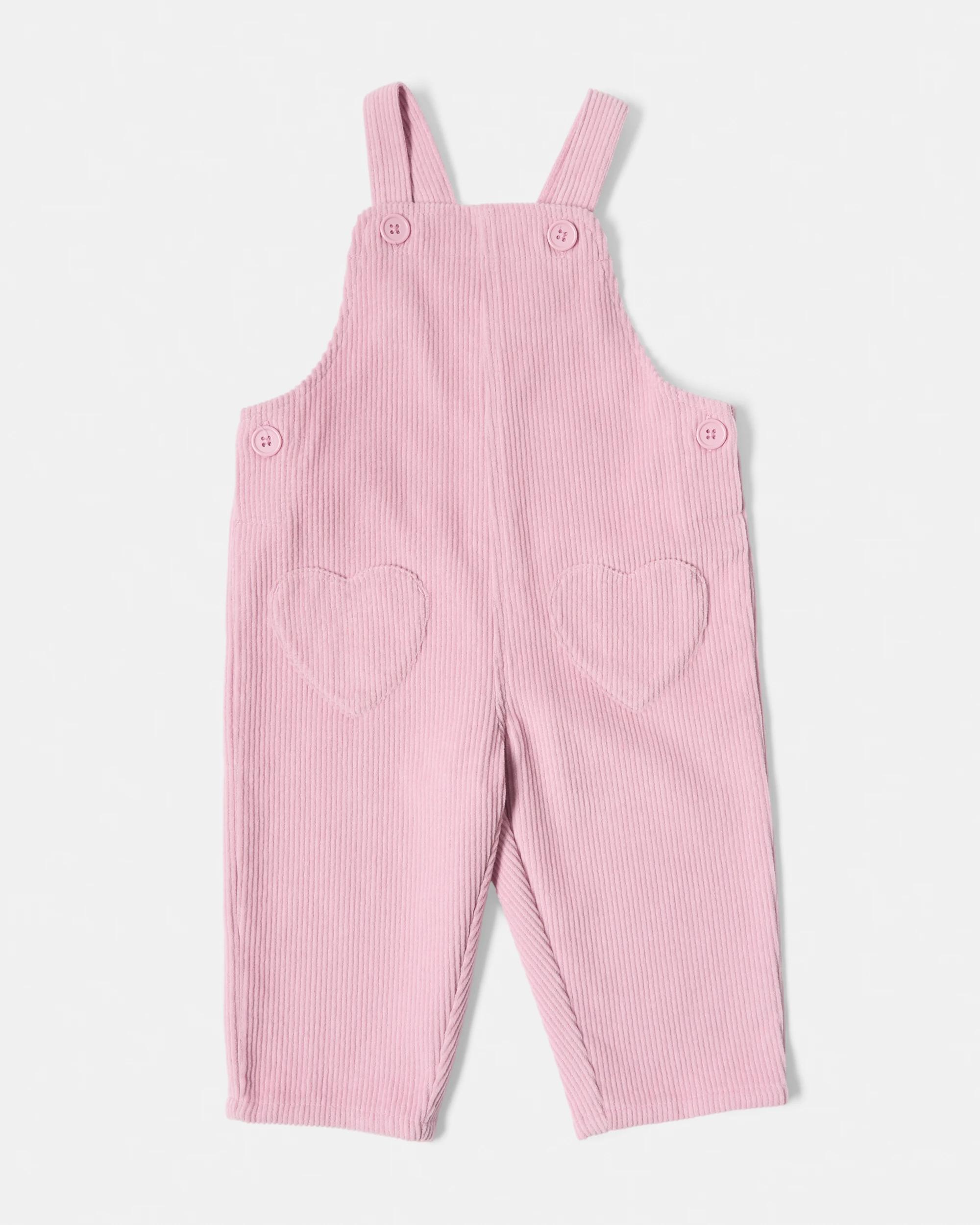 3 Cotton Long Sleeve Corduroy Dungaree Set Floral, 3 of 6